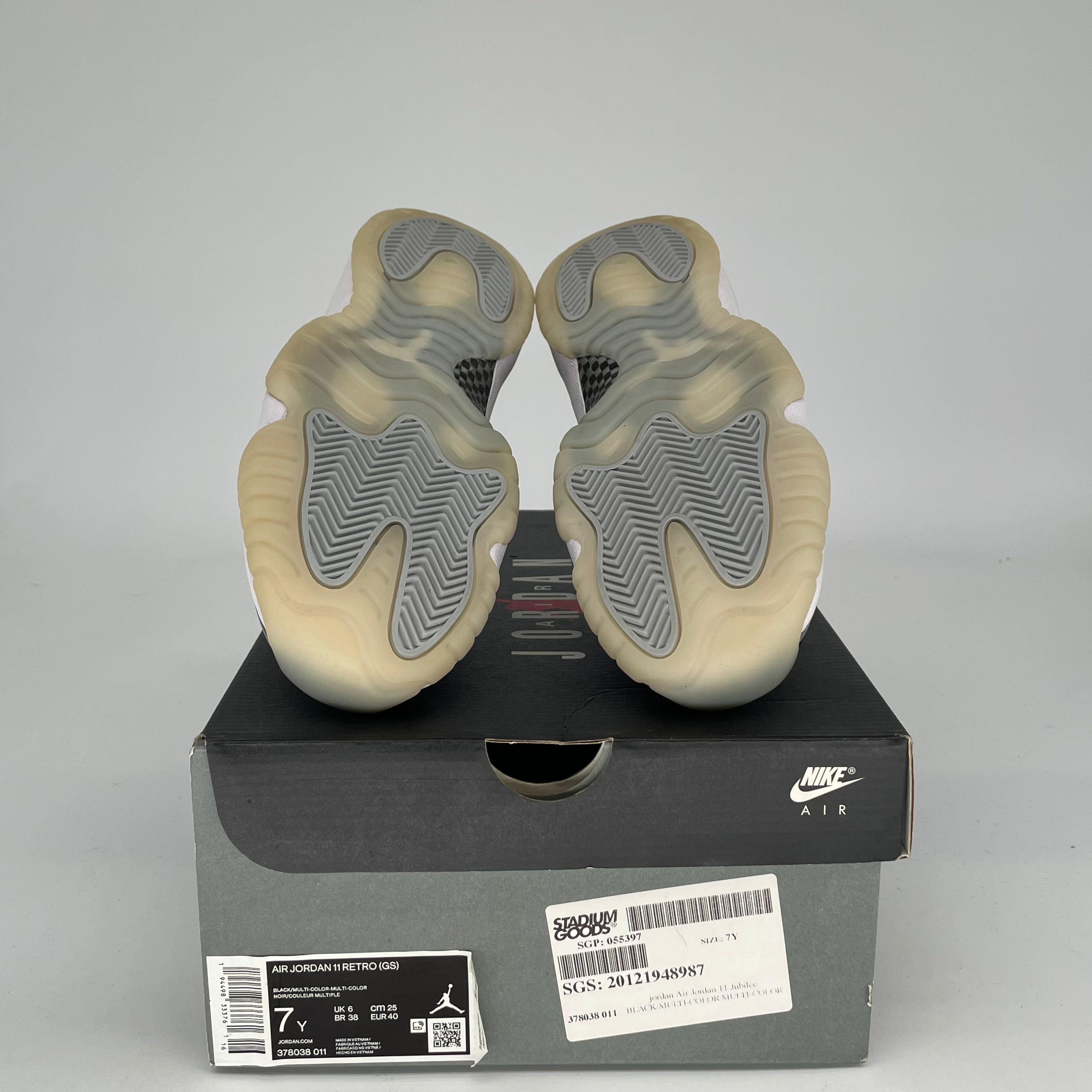 Air Jordan 11 Jubilee Retro Basketball Shoes - Men's Size 7 & Women's Size 8.5W (Style Code 378038-011) - Perfect for Sneaker Collectors & Court Performance