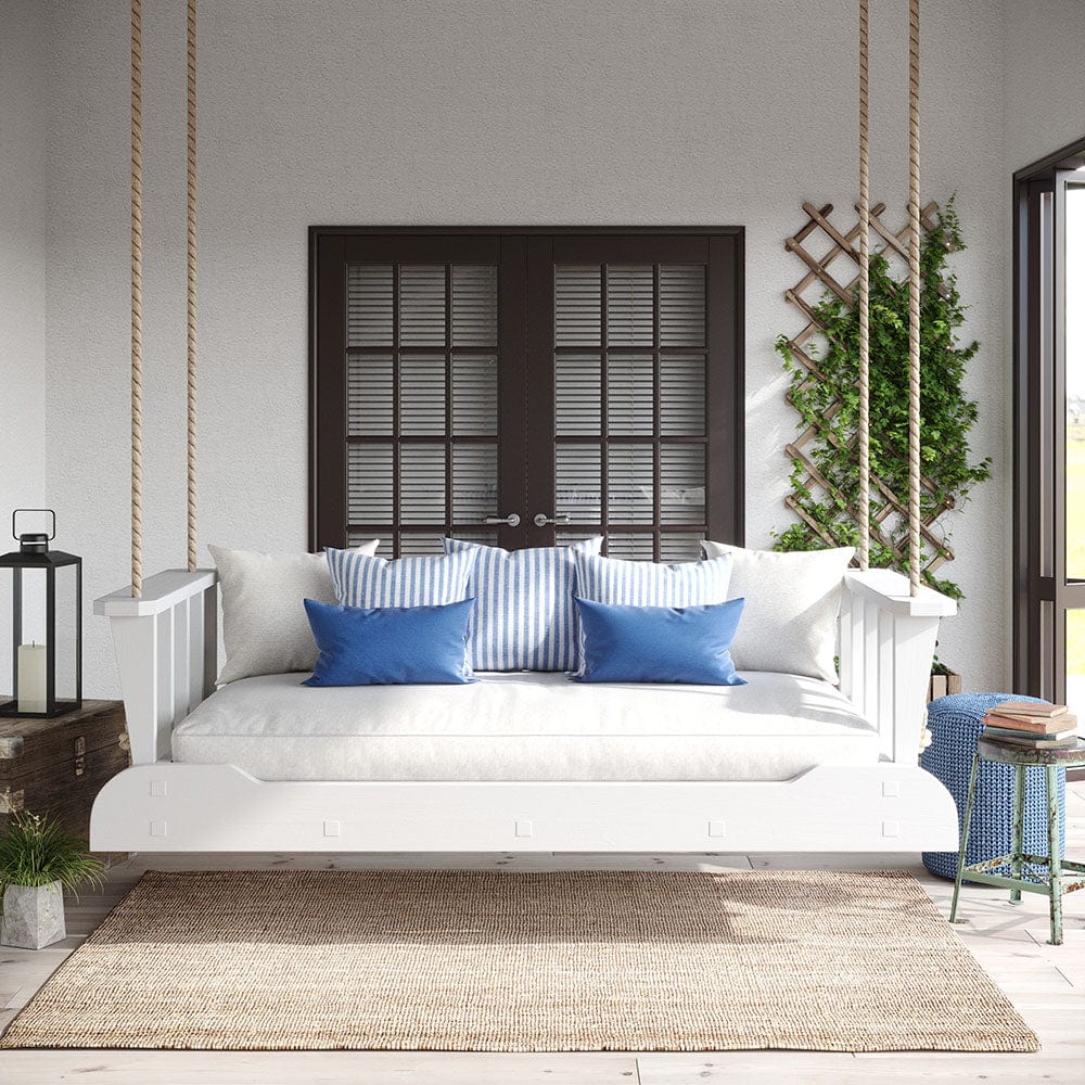 Magnolia Swing Co. The Ashland Daybed Swing - Outdoor Hanging Porch Swing Bed with Canopy for Patio, Garden, and Backyard Relaxation