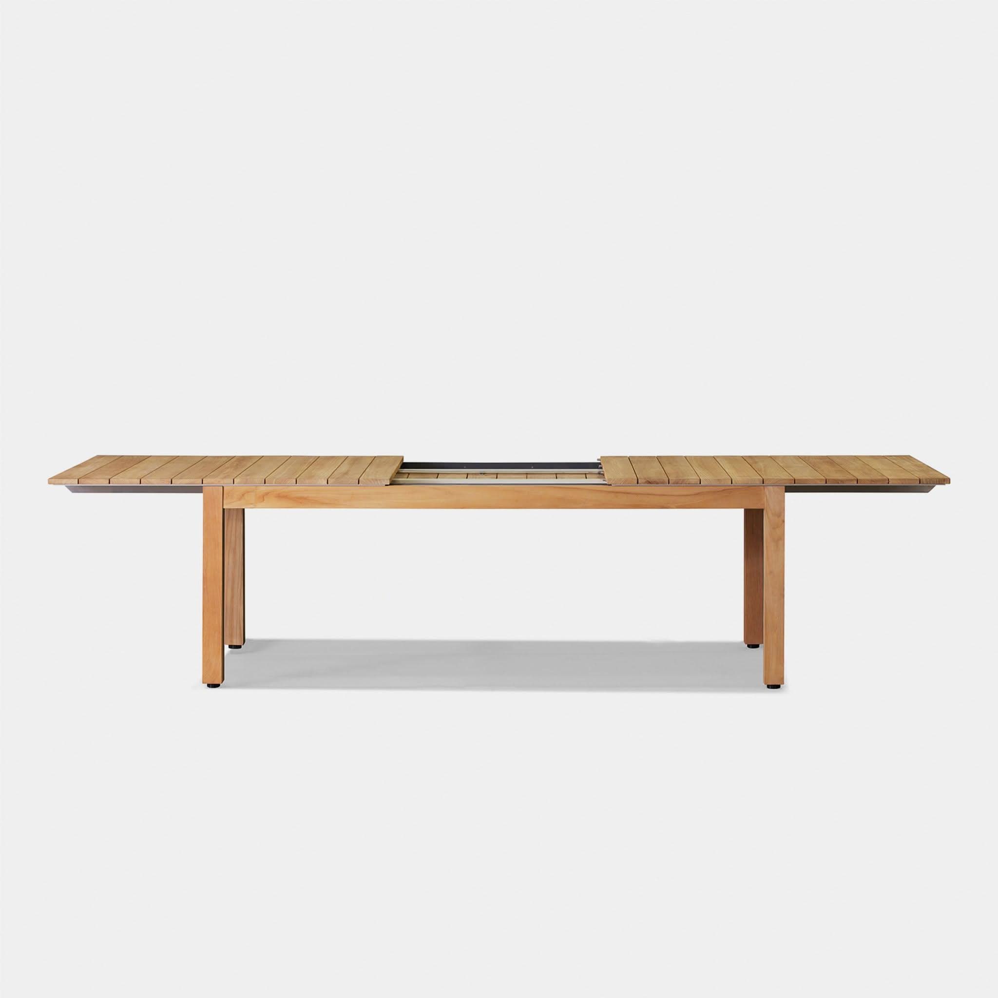 Pacific Teak Extension Dining Table - Expandable Solid Wood Table for 6-10 People - Perfect for Family Gatherings & Dinner Parties