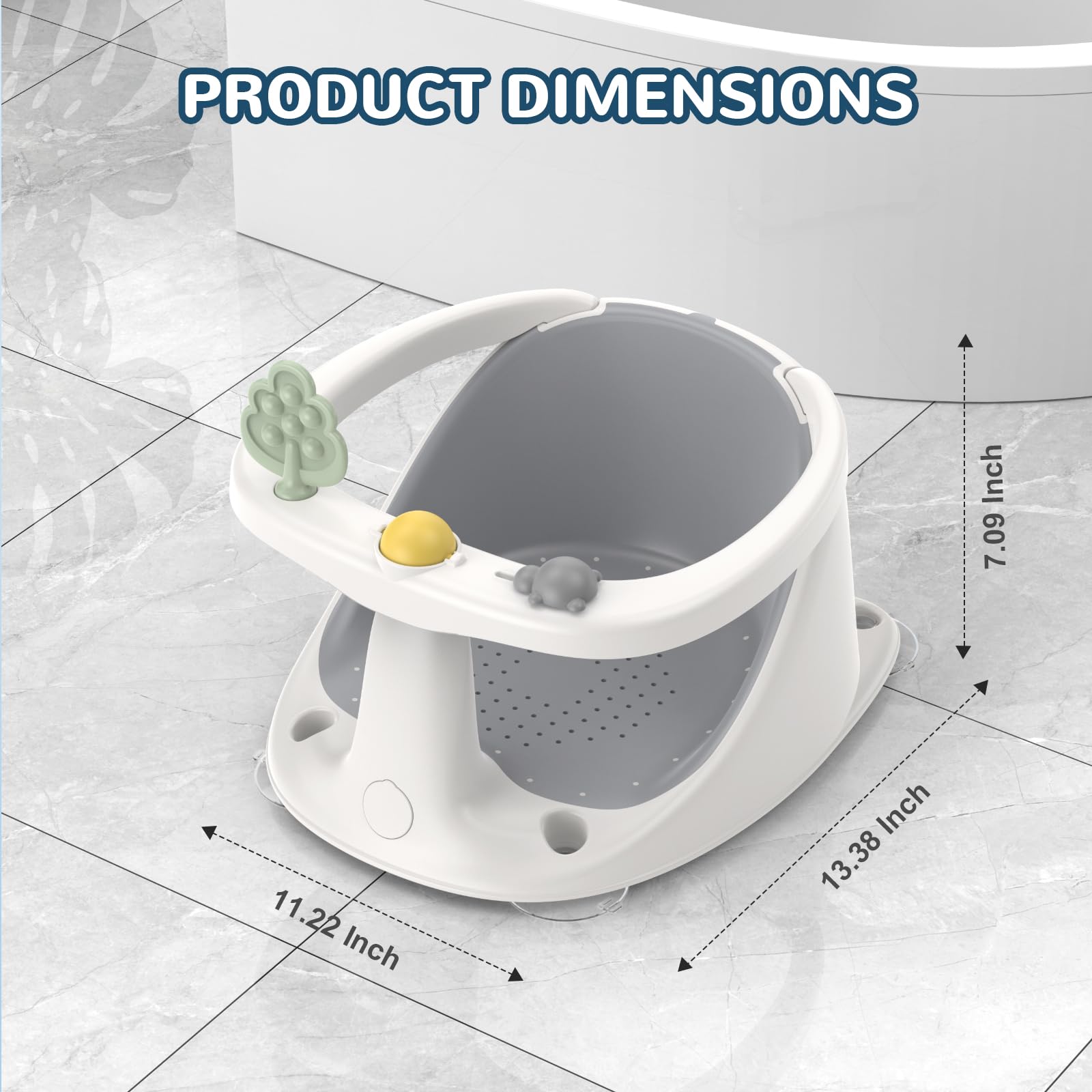 **Baby Bath Seat for Infants 6-24 Months | Non-Slip Suction Cup Toddler Bathtub Chair | Safe & Comfortable Baby Bathing Seat for Shower or Tub – Perfect for Newborns Learning to Sit Up**