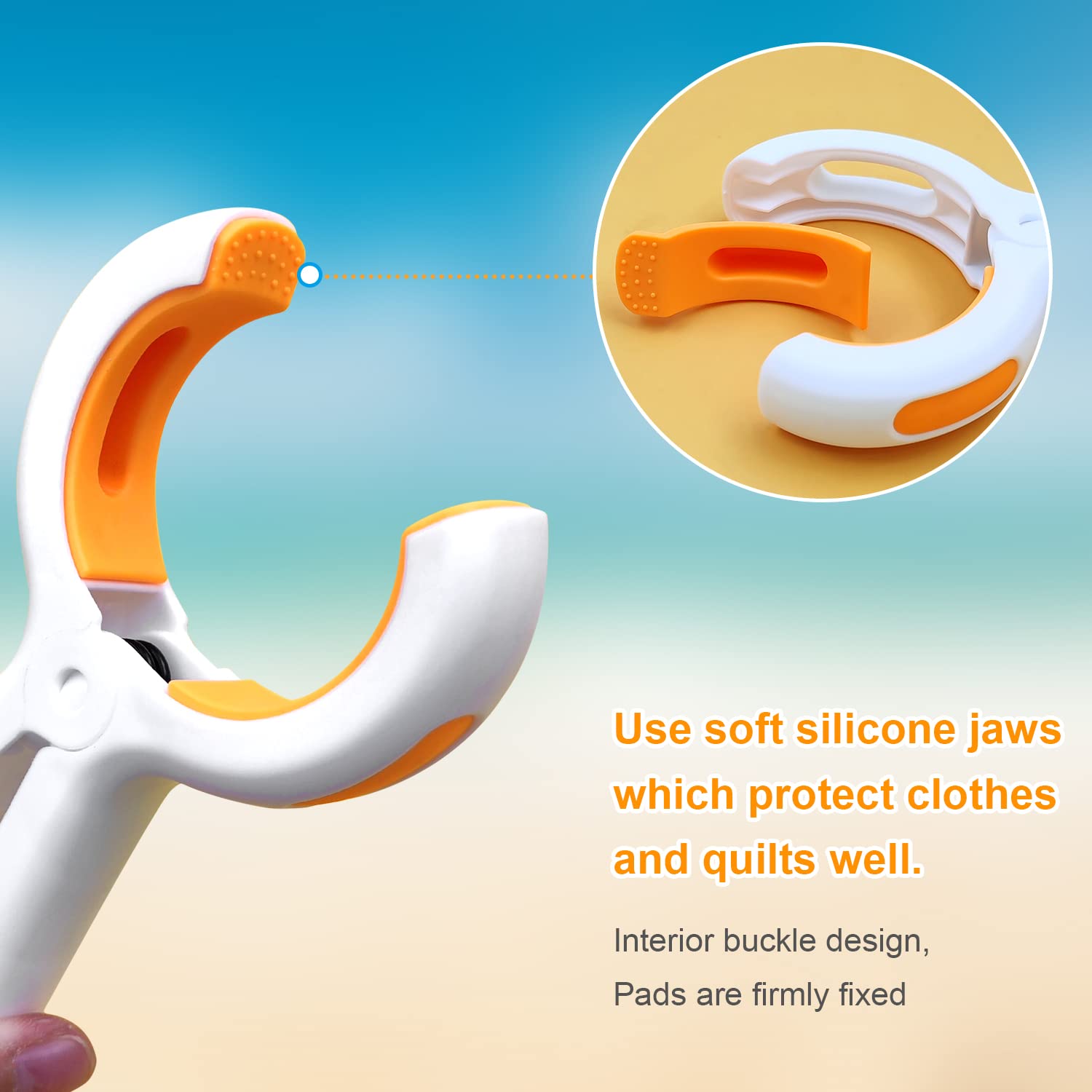 6 Pack Large 5 Inch Windproof Beach Towel Clips - Heavy Duty Plastic Clamps for Pool Chairs, Cruise Chairs & Outdoor Furniture (Orange) | Perfect for Beach Vacations, Poolside Lounging & Travel Accessories