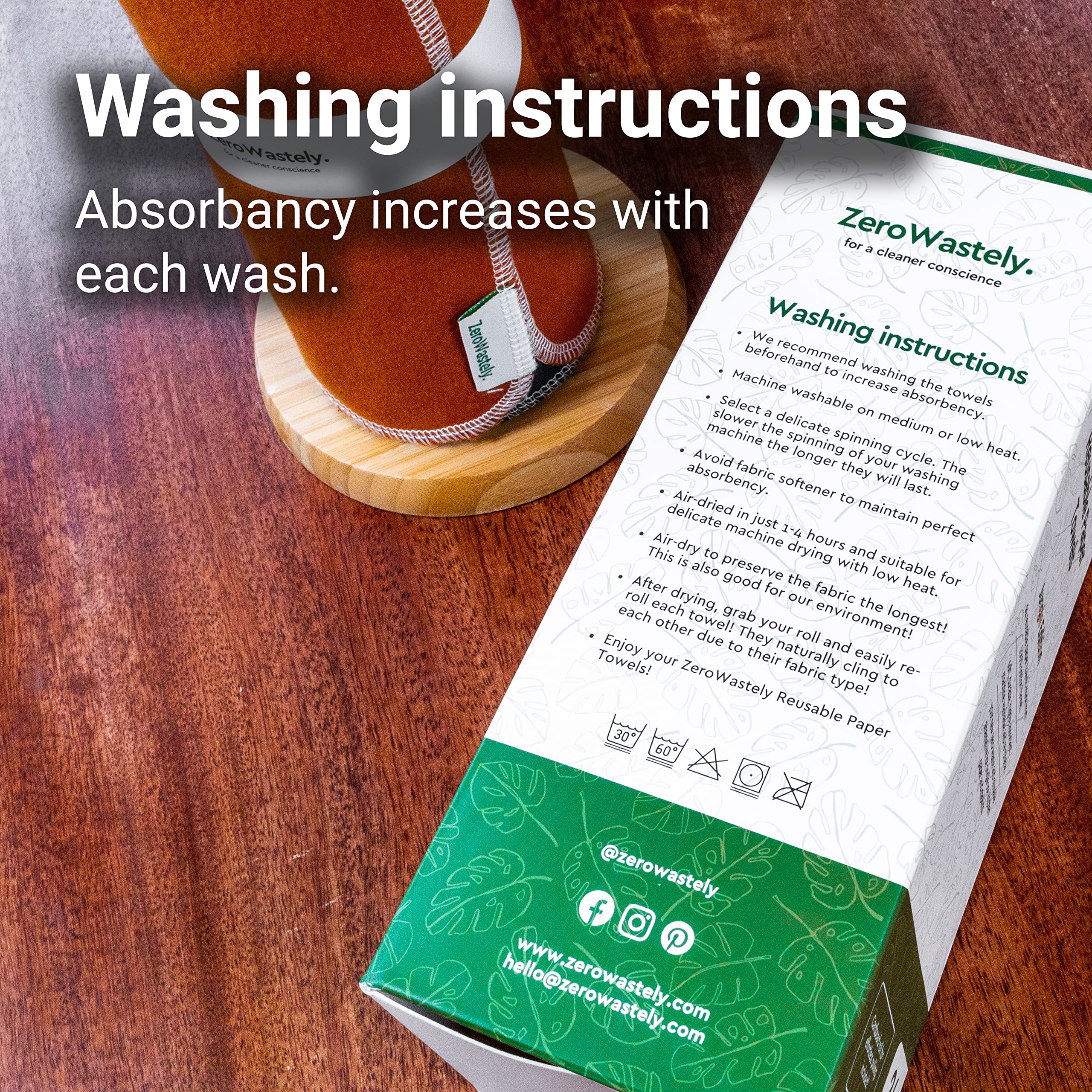 24-Pack Reusable Paper Towels | 100% Cotton Super Soft & Absorbent Cloth Towels | Washable & Durable | Eco-Friendly Kitchen Cleaning, Spills, Dusting | Reduce Waste with ZeroWastely