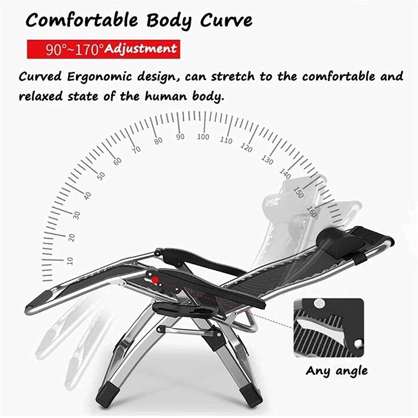 CHLDDHC Extra Wide Zero Gravity Recliner Chair - Adjustable Outdoor Lounger with Cup Holder & Support Cushions (200kg Capacity) - Perfect for Patio, Poolside, Garden Relaxation & Backyard Camping