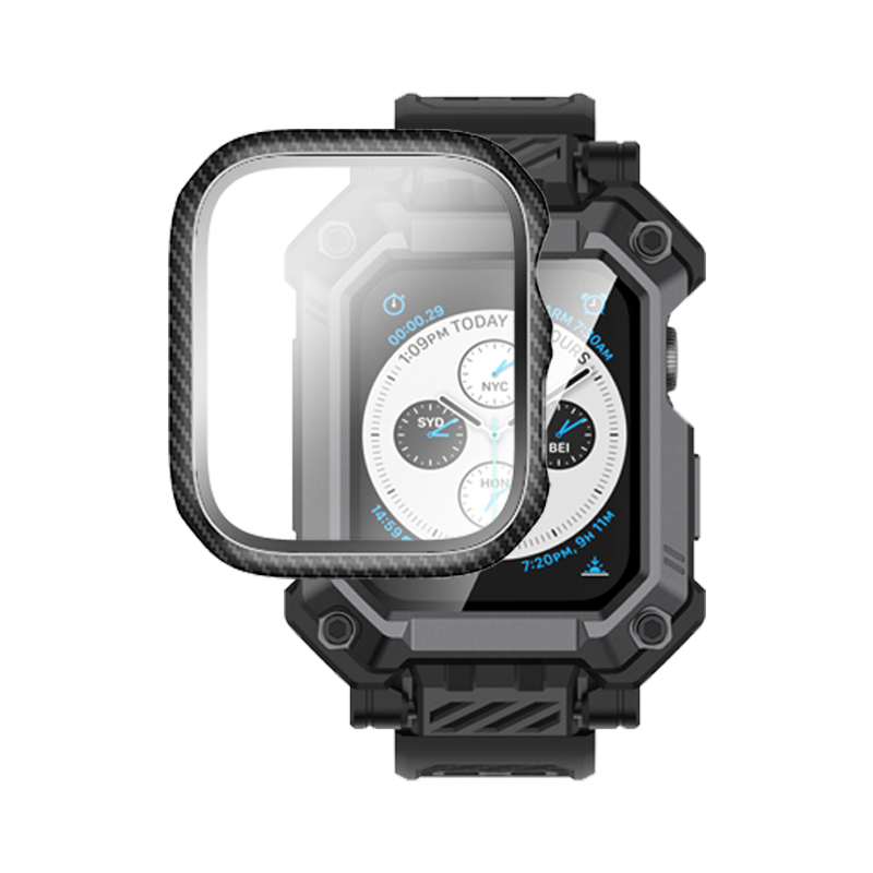 Apple Watch Series 7/8/SE 45mm Rugged Case with Tempered Glass Screen Protector - Unicorn Beetle Pro Shockproof Protective Cover for Men & Women - Perfect for Outdoor Sports, Workouts and Daily Use