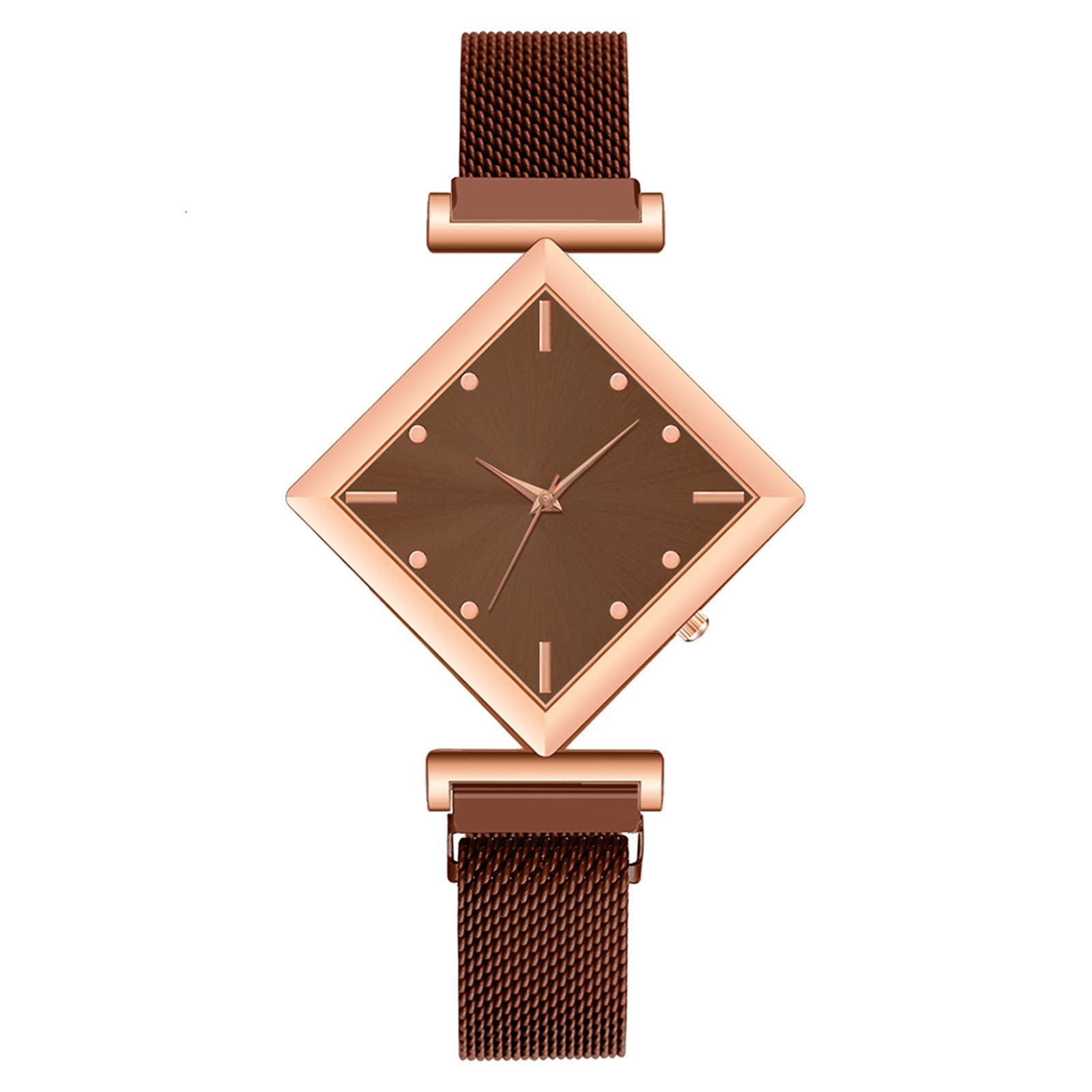 AxiBa Women's Gold Quartz Watch - Stainless Steel Mesh Band for Casual & Dress Wear