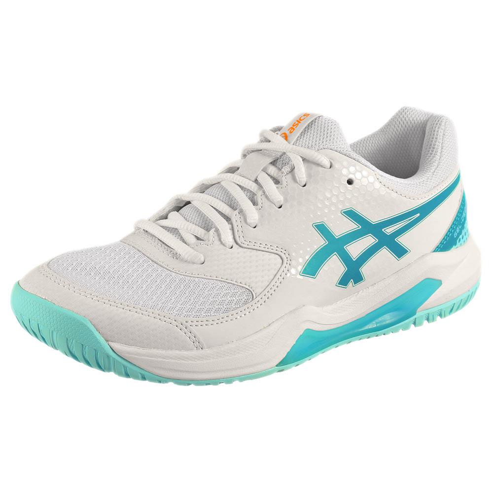ASICS Women's Gel-Dedicate 8 Pickleball Shoes - White/Energy Aqua - Lightweight Tennis & Court Shoes for Women - Perfect for Pickleball, Tennis & Casual Wear