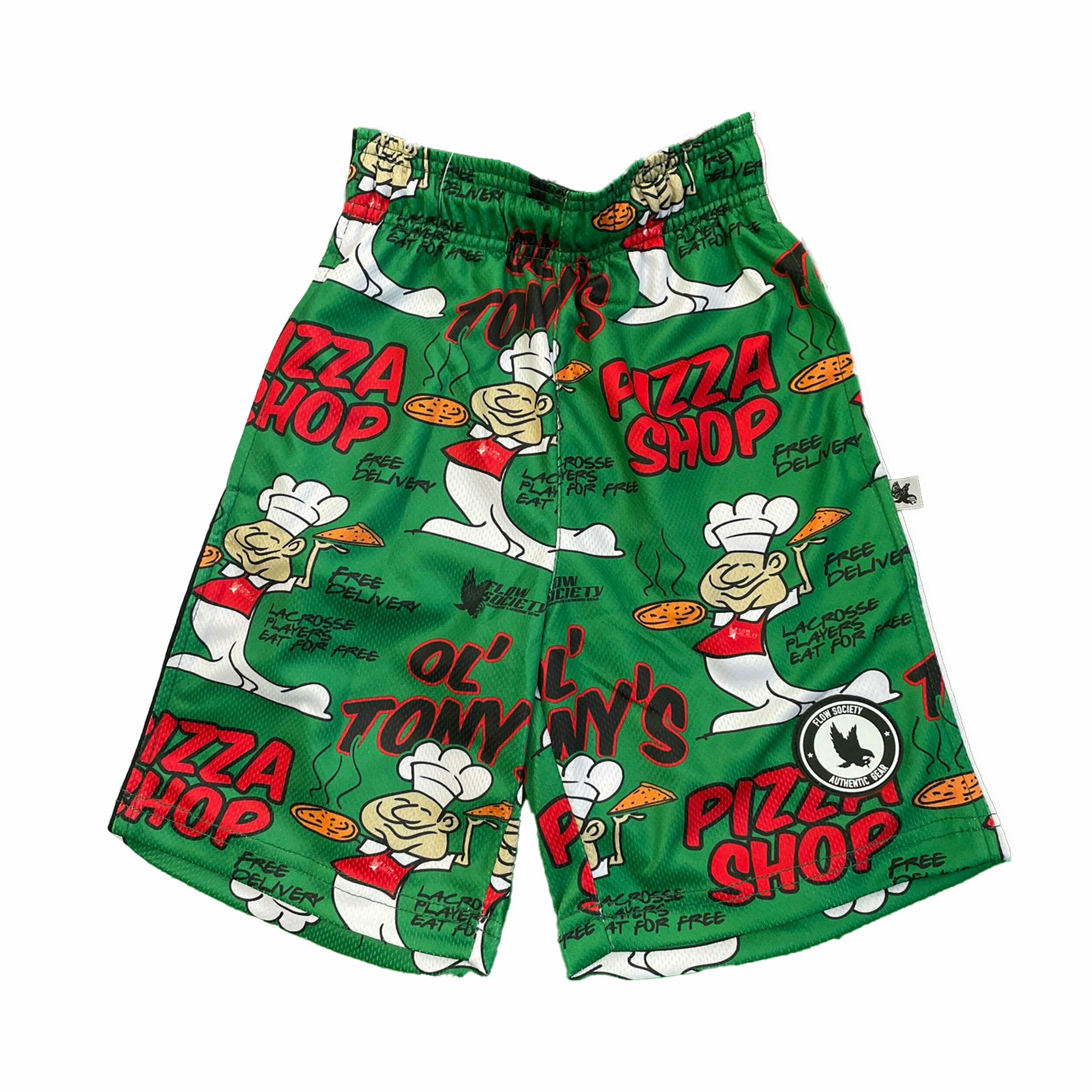 **Boys' Pizza Shop Print Shorts - Fun Casual Summer Shorts for Kids - Perfect for Playdates, Parties & Everyday Wear**