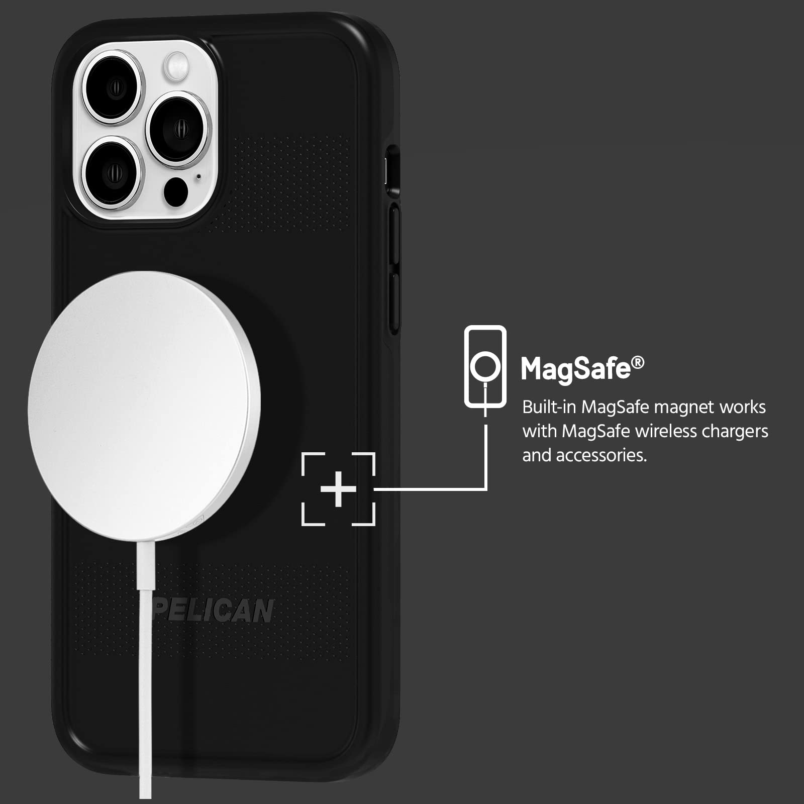 Pelican Protector Series iPhone 13 Case - 15ft Military Grade Drop Protection, Wireless Charging Compatible, Anti-Scratch Rugged Bumper Cover (Black) | Perfect for Outdoor Adventures, Construction Work & Extreme Sports Protection