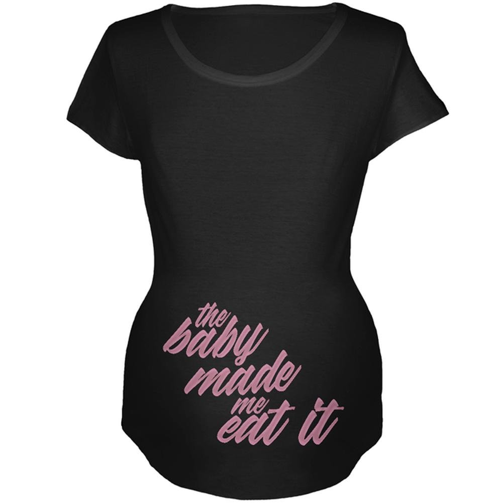 Old Glory 'The Baby Made Me Eat It' Funny Maternity T-Shirt - Soft Cotton Black Small | Perfect for Pregnancy Announcements & Maternity Photos