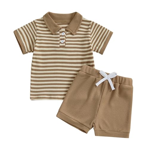 Lapel Shirt Striped Khaki