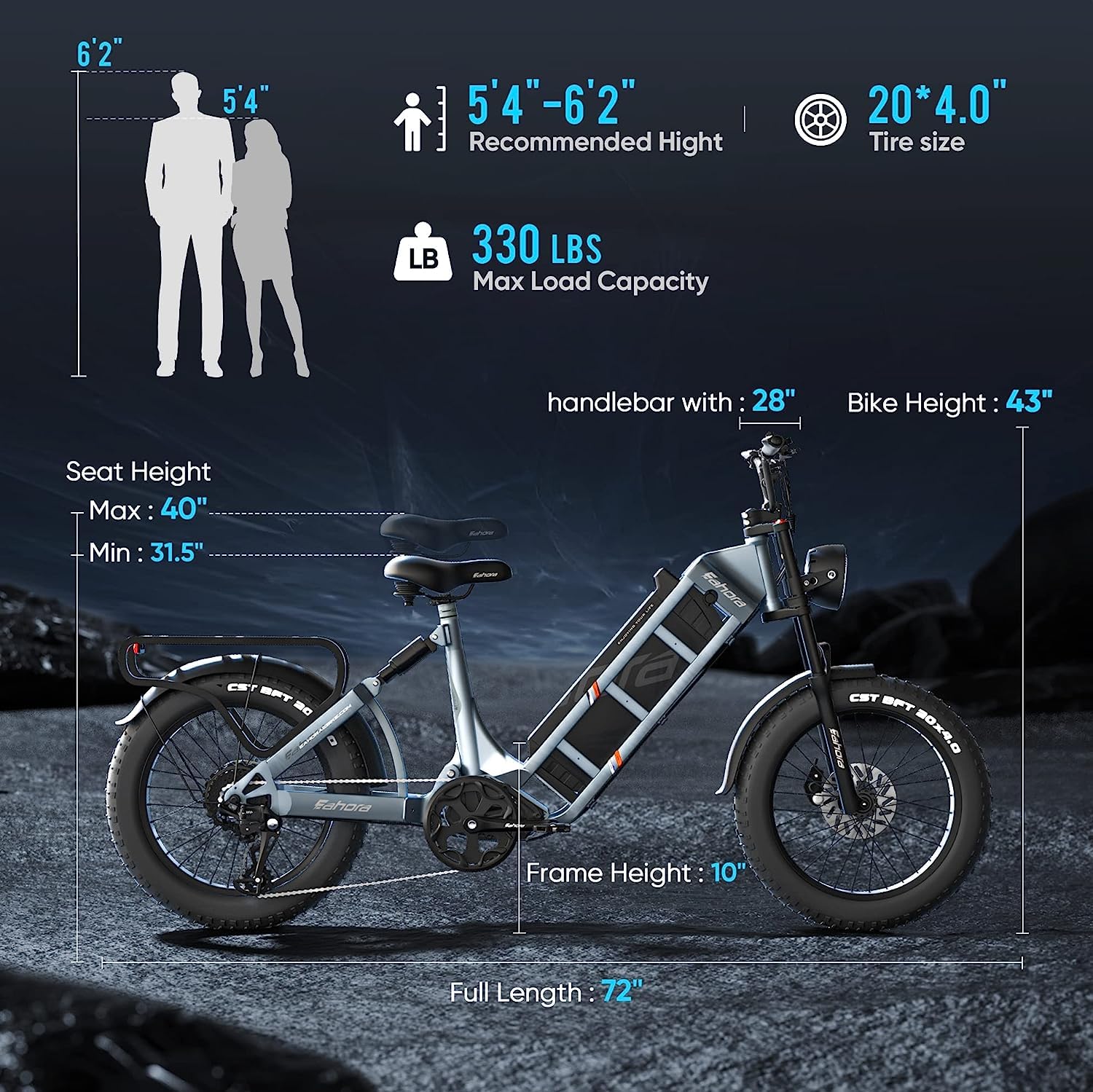 Juliet 1000W 60AH Electric Bike for Adults - 20