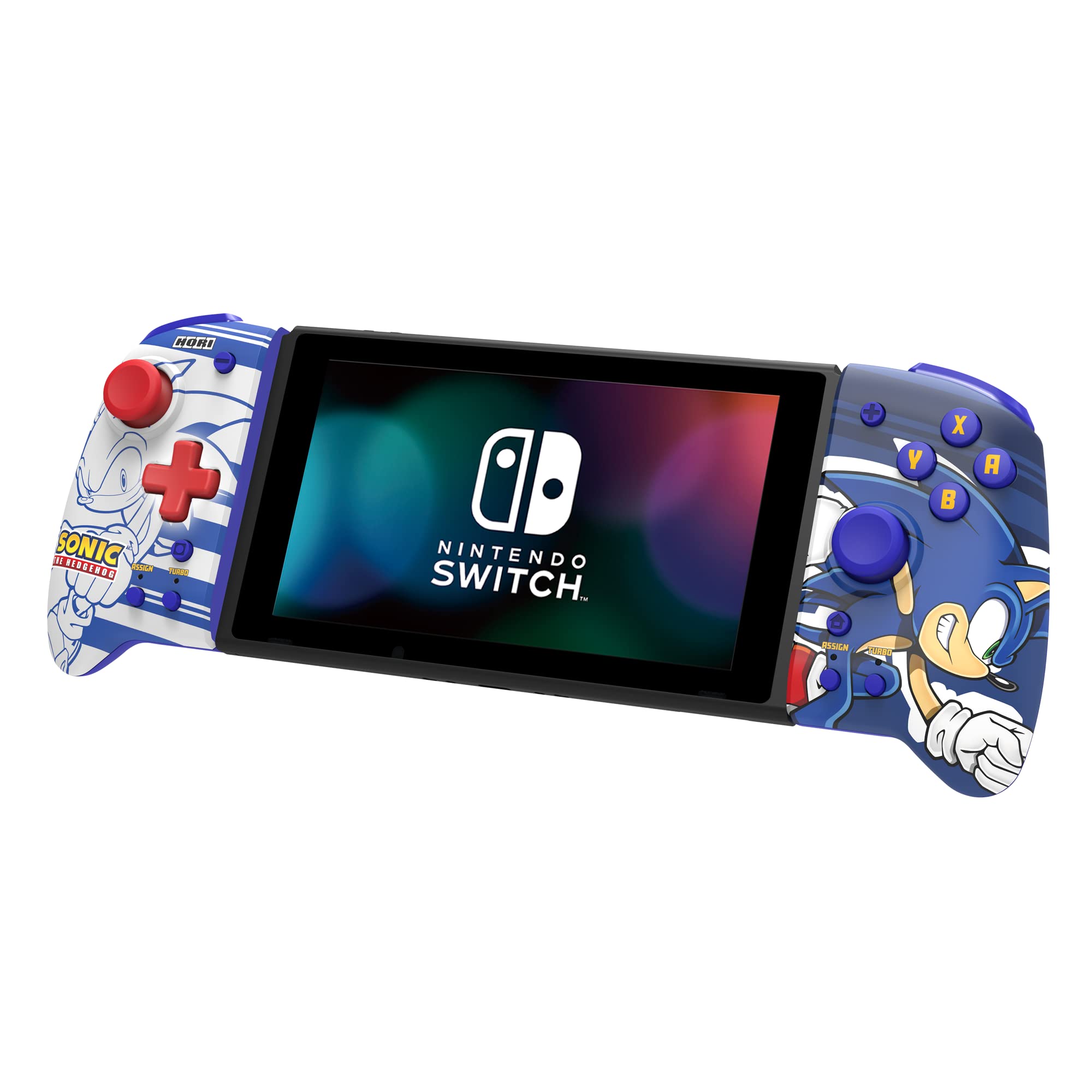HORI Split Pad Pro (Sonic) Ergonomic Controller for Nintendo Switch - Officially Licensed by Nintendo & Sega - Comfortable Handheld Gaming for Long Sessions - Perfect for Travel, Commuting & Home Play