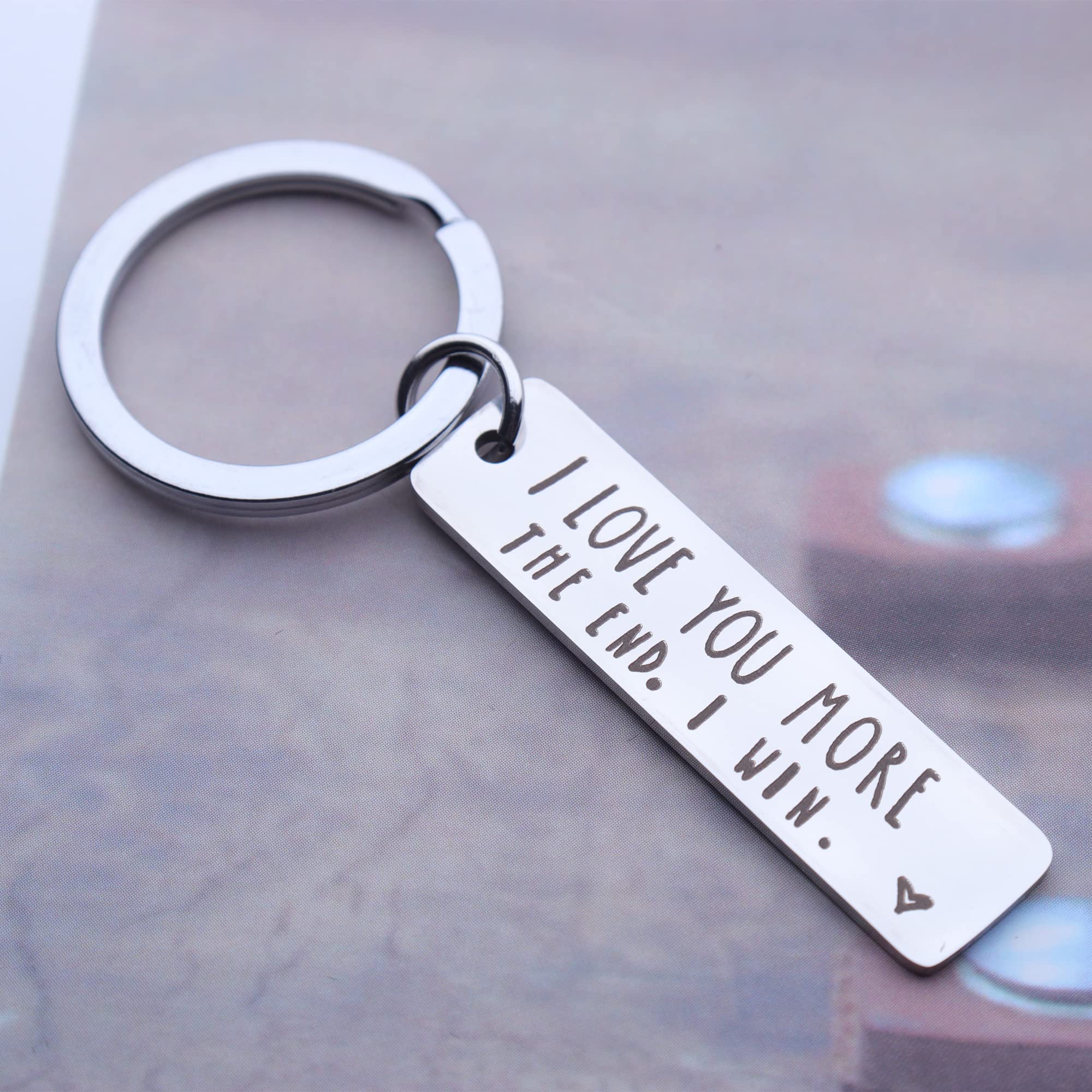 Jstud Inspirational Keychain - 'I Love You More' Couples Gift for Birthday, Anniversary, Graduation | Romantic Keepsake for Her & Women | Perfect for Gifting & Daily Use