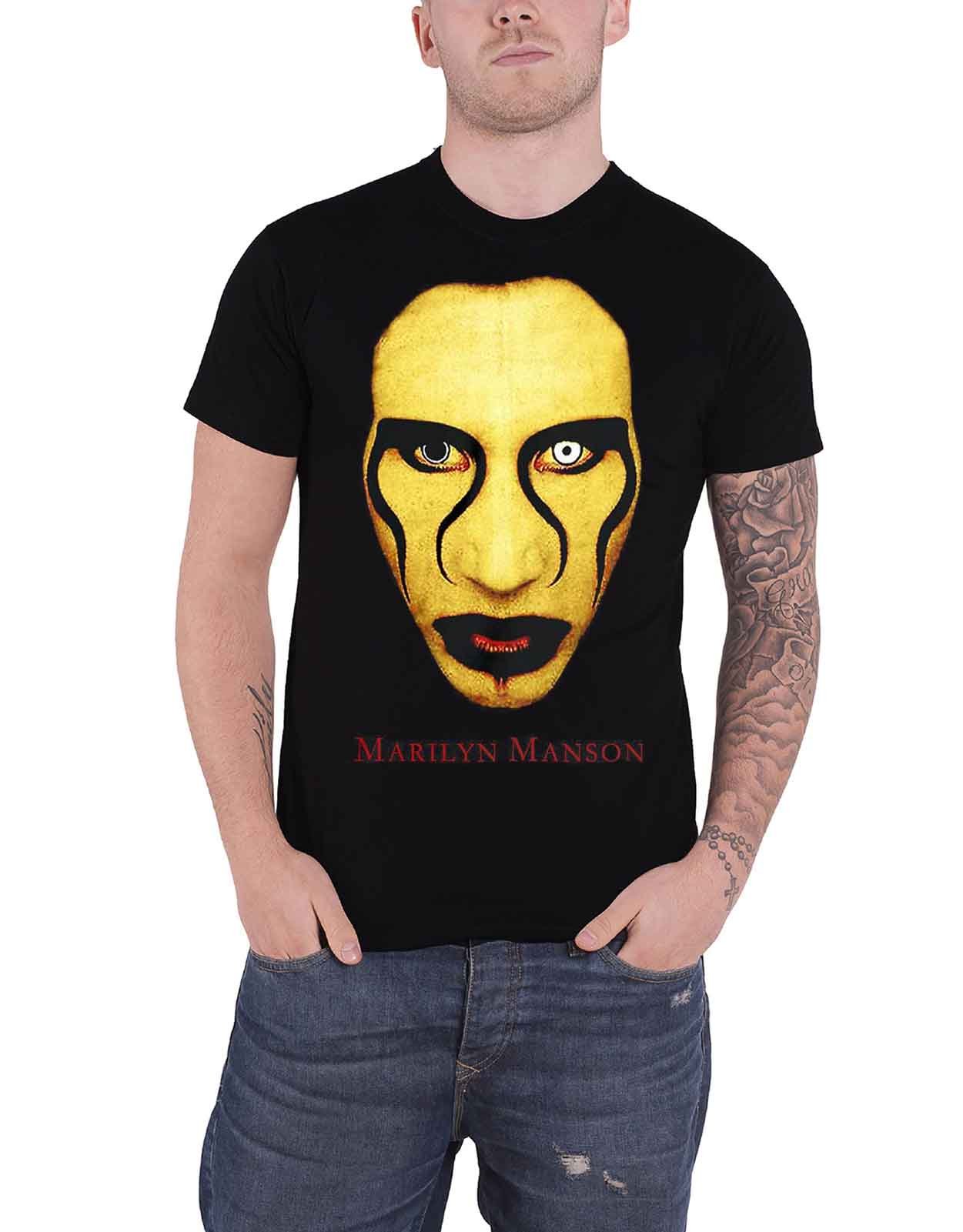 Official Marilyn Manson 'Sex Is Dead' Portrait Logo Men's Black T-Shirt - Rock Band Tee for Concerts & Casual Wear