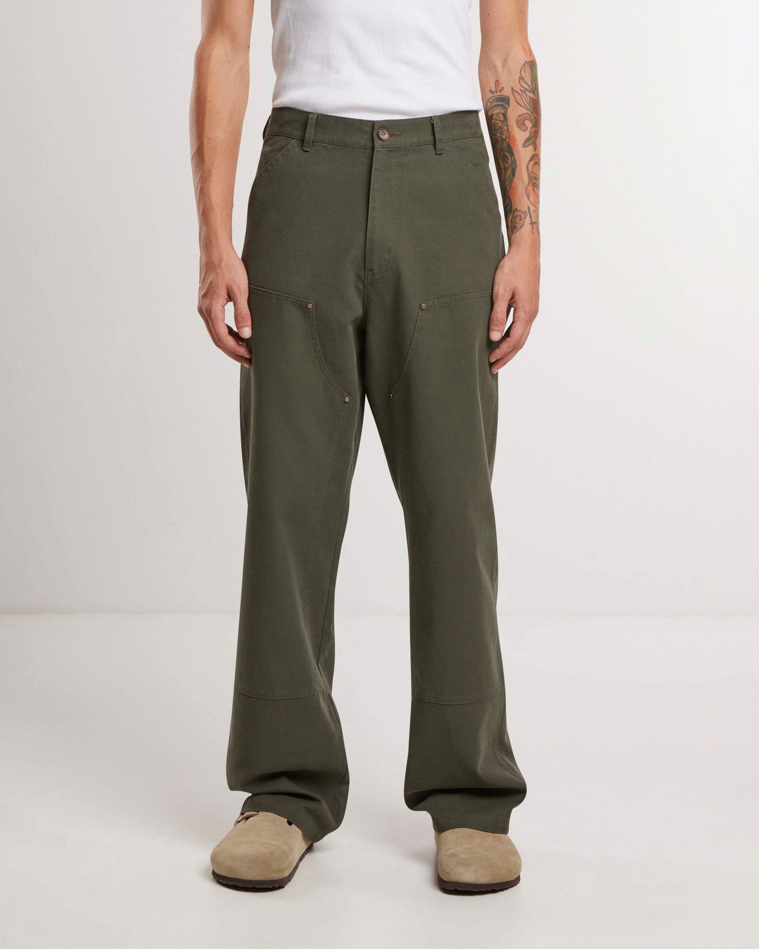 East Ham Carpenter Pants for Men - Durable Work Pants in Green | Comfortable & Functional Workwear for Construction, Carpentry & Outdoor Activities