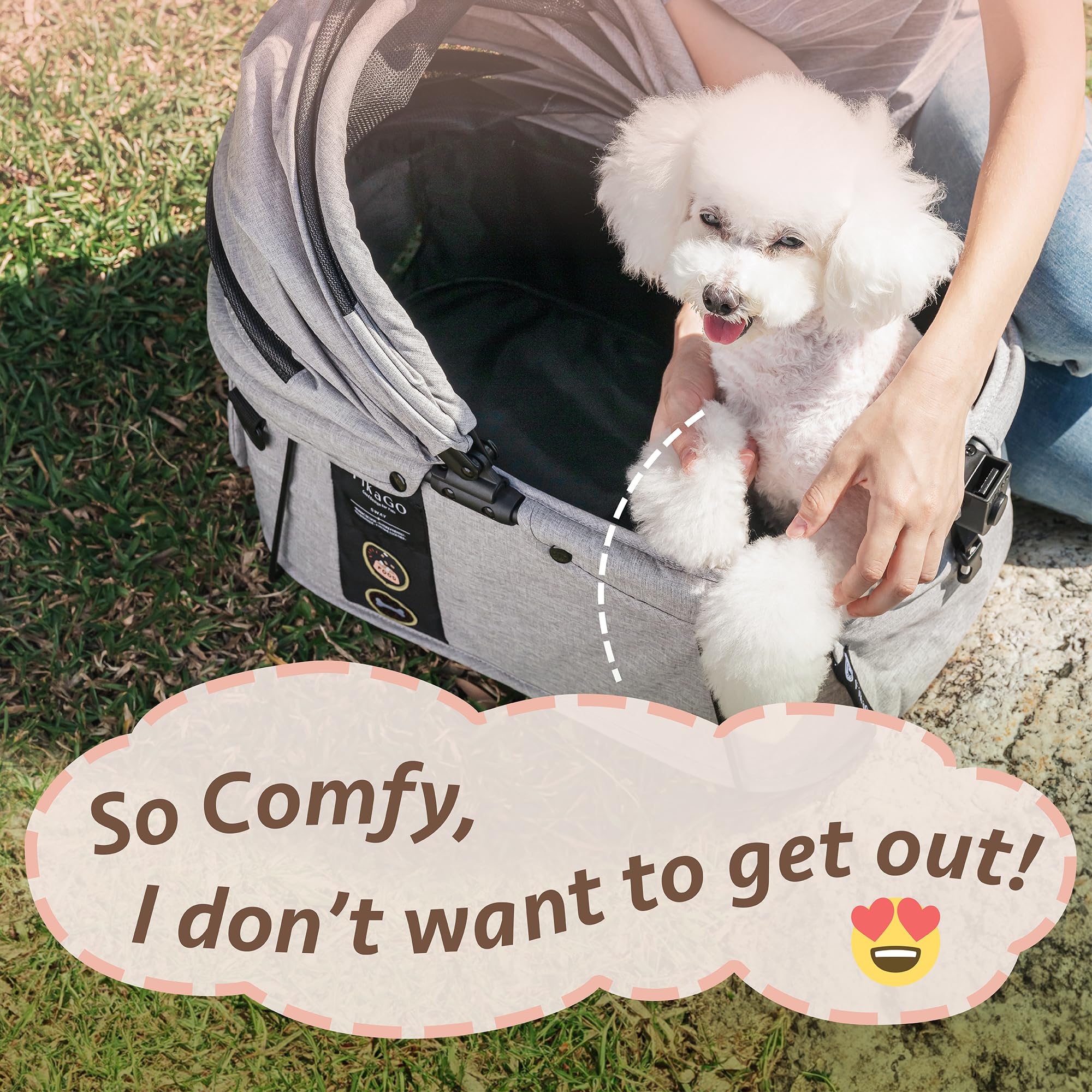 Portable Pet Carrier for Small & Medium Dogs & Cats - Convertible Booster Seat & Car Bed - Nordic Garden Design - Perfect for Travel, Road Trips & Vet Visits