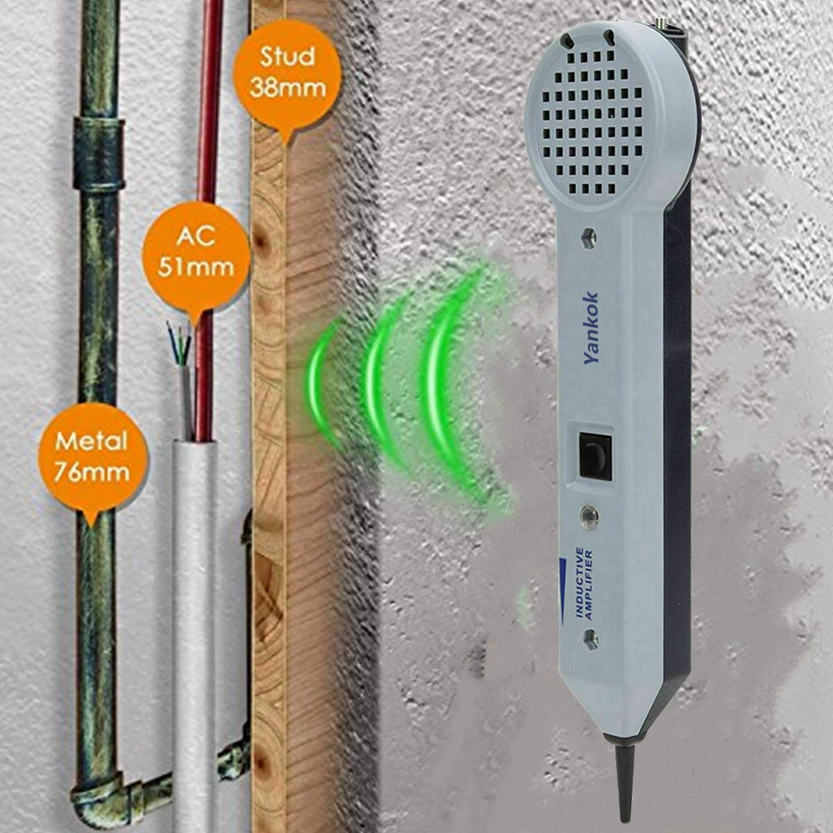 200EP Tone Probe with 77HP Generator Kit - Professional Inductive Amplifier Wire & Cable Tracer for Locating Single Conductors, Underground Cables - Built-in LED Flashlight, Headset Jack & User Manual - Ideal for Electricians, Network Technicians & DIY Home Wiring Projects