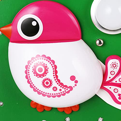 LITFAD Cartoon Bird & Tree Flush Mount LED Ceiling Light - Green Resin Kids Bedroom Lighting, Modern Nursery & Kindergarten Pendant Lamp - Perfect for Children's Rooms, Playrooms & Daycare Centers
