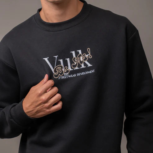 Unisex Vulk Billboard Crew Neck Sweatshirt - Black | Comfortable & Stylish Pullover for Casual Wear, Street Fashion & Everyday Outfits