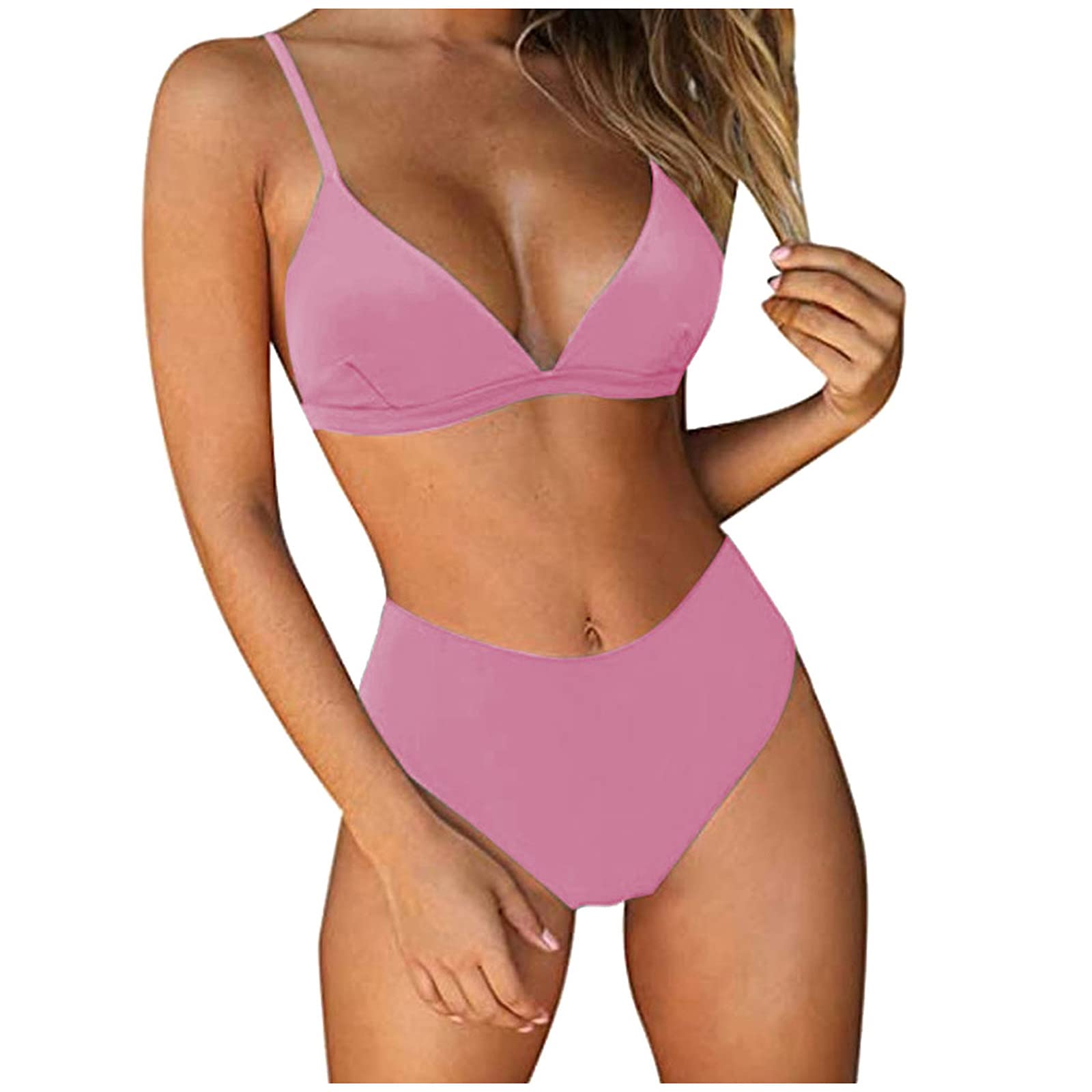 Sexy Tummy Control High Waisted Two Piece Swimsuits for Women - 2 Piece Bathing Suit with Slimming Design for Beach, Pool & Vacation | Plus Size Swimwear for Summer