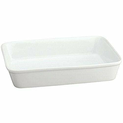 Premium Oblong Rectangular Baking Dish - Fine White Porcelain Roasting Pan for Lasagna, Casseroles & More | Durable Cast Iron Skillet Alternative | Perfect for Oven Baking, Roasting & Serving | Ideal for Family Dinners, Holiday Meals & Kitchen Essentials
