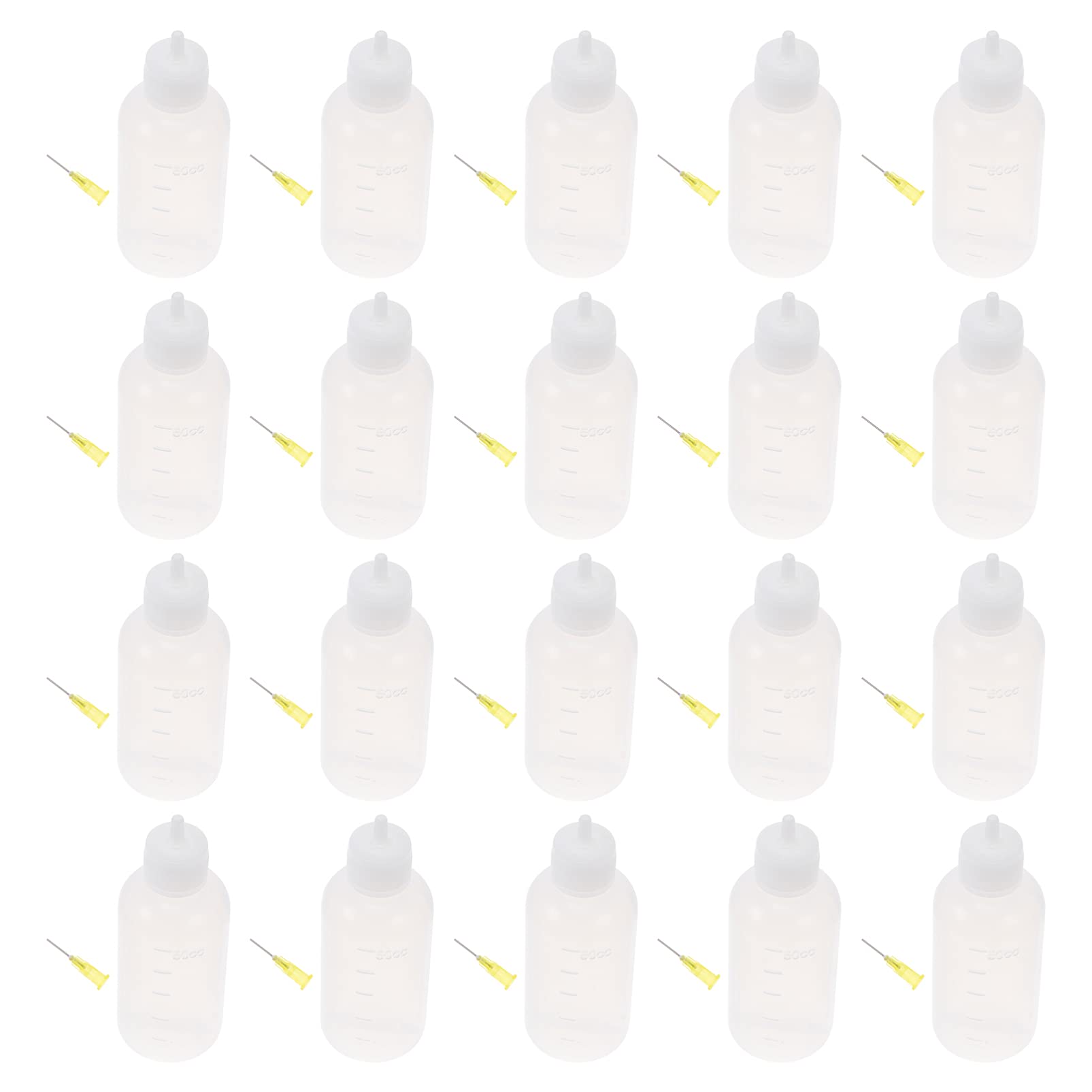 EXCEART 20-Pack Precision Glue Bottles with Needle Tips - Squeezable Plastic Applicator for DIY Crafts, Jewelry Making, Model Building & Small Repairs