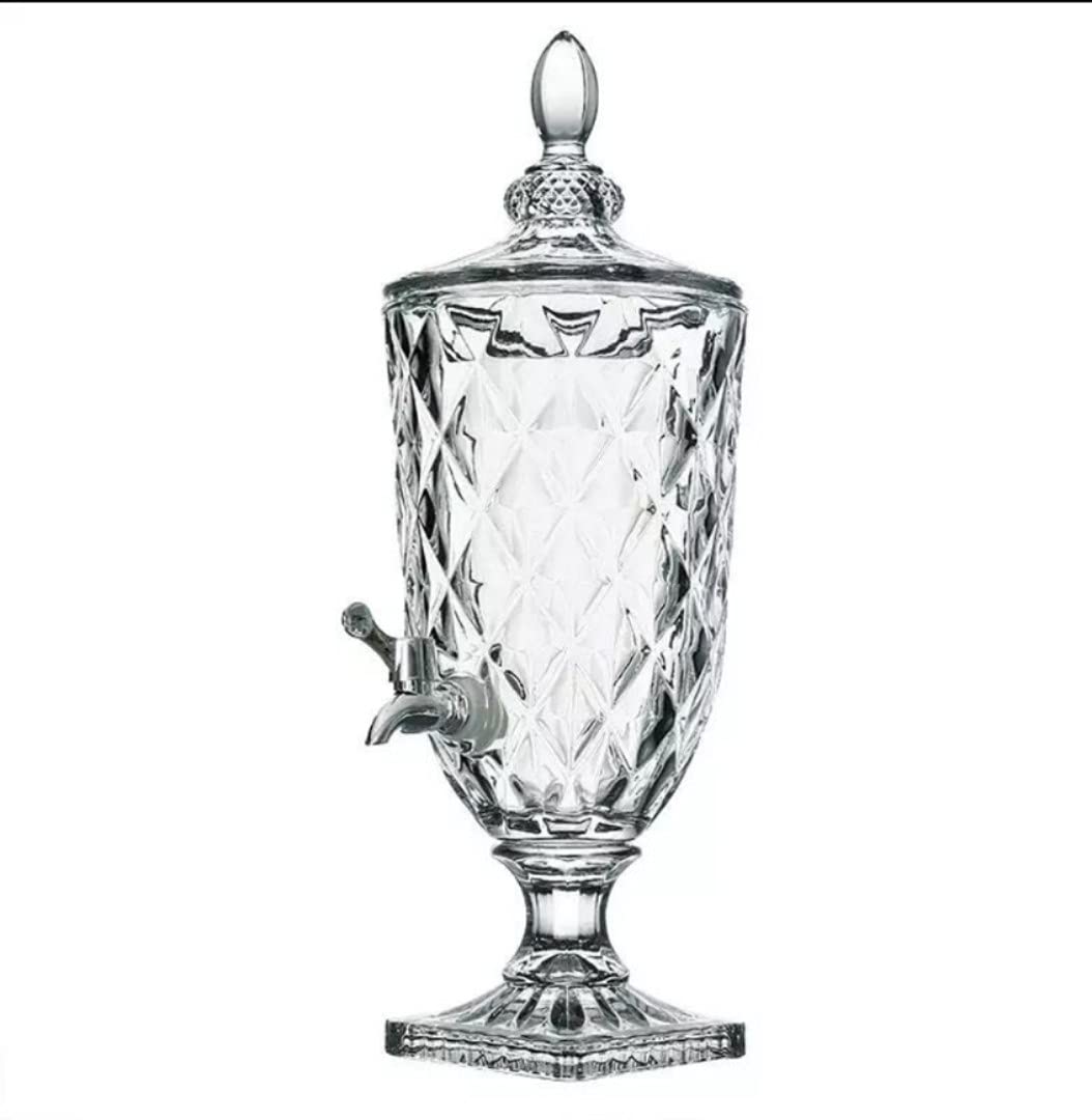 3L Glass Beverage Dispenser with Faucet - Crystal Clear Outdoor Drink Dispenser for Juice, Lemonade & Iced Tea - Perfect for BBQs, Picnics & Parties