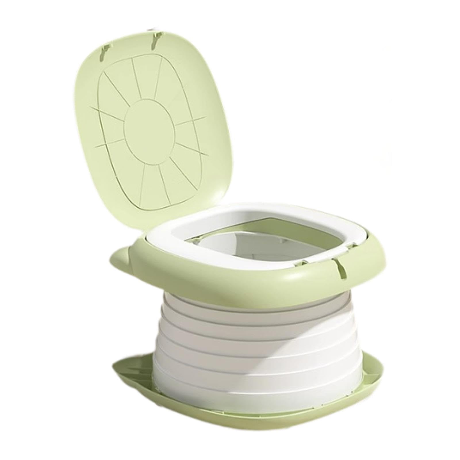 Portable Baby Potty Chair with Removable Garbage Bag Holder - Foldable Travel Potty for Toddlers | Ideal for Car, Camping & Outdoor Use (Green)