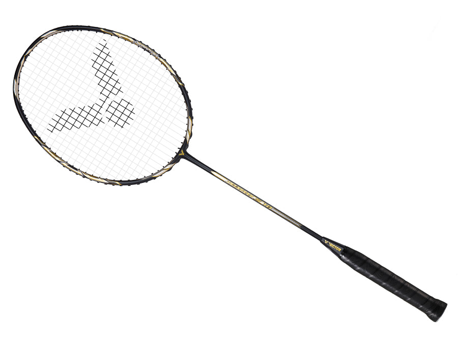 Victor Jetspeed S 10 C Unstrung Badminton Racket - Black | Professional Carbon Fiber Shuttlecock Racket for Competitive Play & Training | Perfect for Singles & Doubles Matches