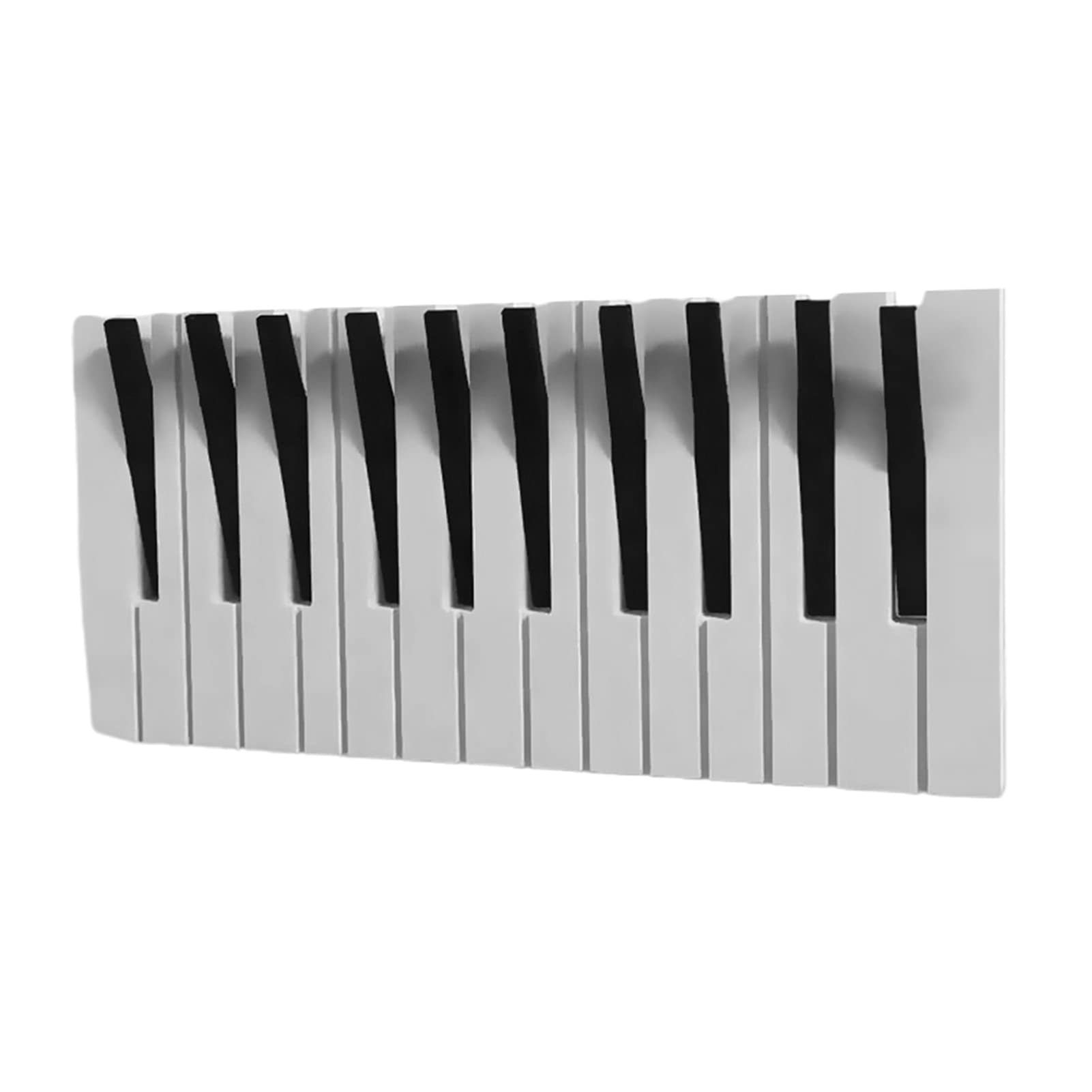 Piano Shaped Wooden Wall Coat Rack with 10/13/16 Hooks - Decorative Hat & Key Organizer for Entryway, Bedroom, or Office Storage