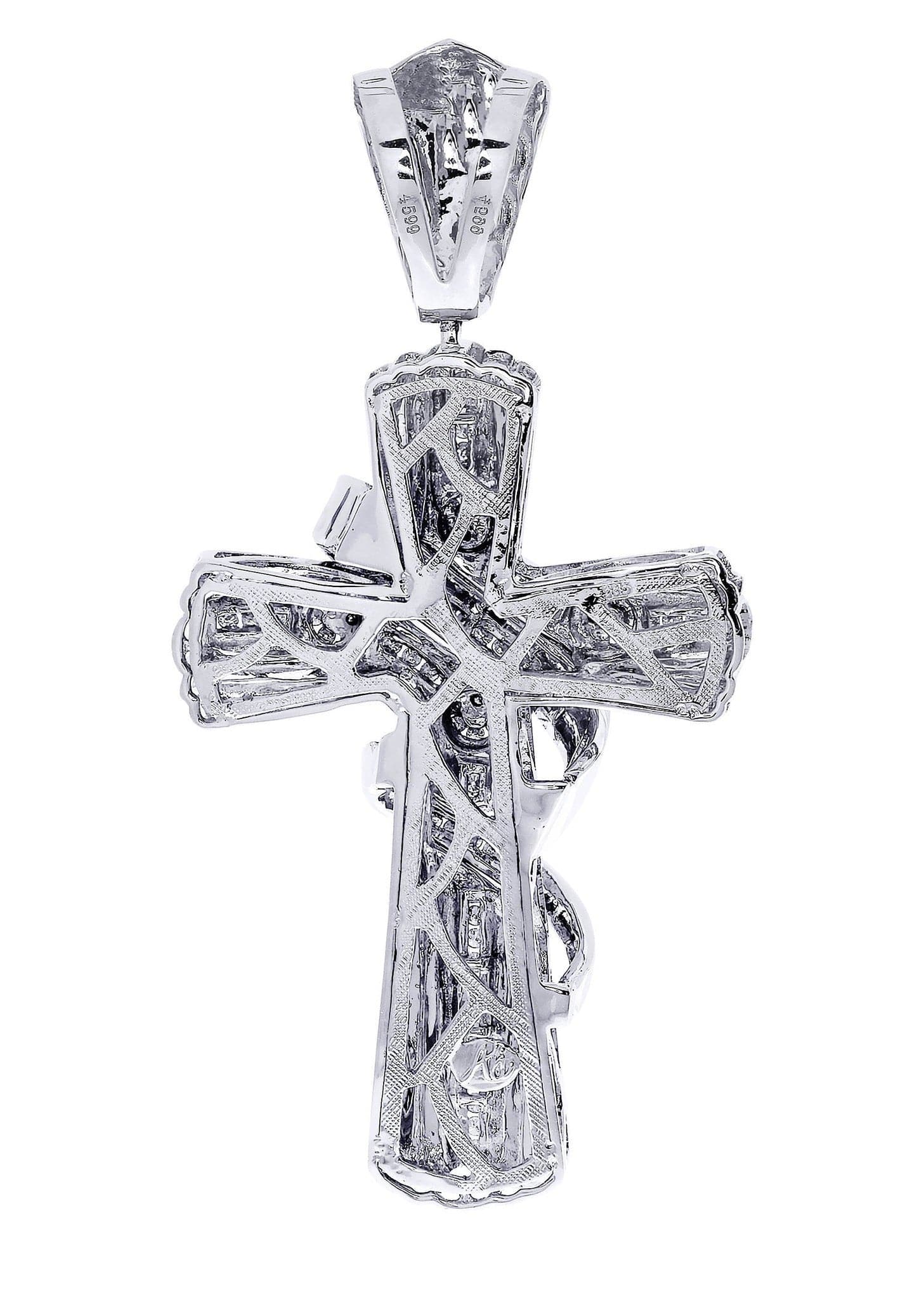 1.68 Carat Diamond Cross Pendant Necklace - 29.86 Grams Solid Gold Religious Jewelry for Women & Men - Perfect for Baptism, Confirmation & Wedding Gifts