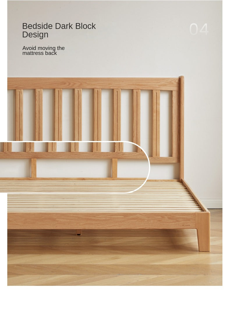 Solid Oak Wood Grille Bed - Small Soft Bed Frame for Cozy Bedrooms | Perfect for Kids Rooms, Guest Rooms & Small Spaces