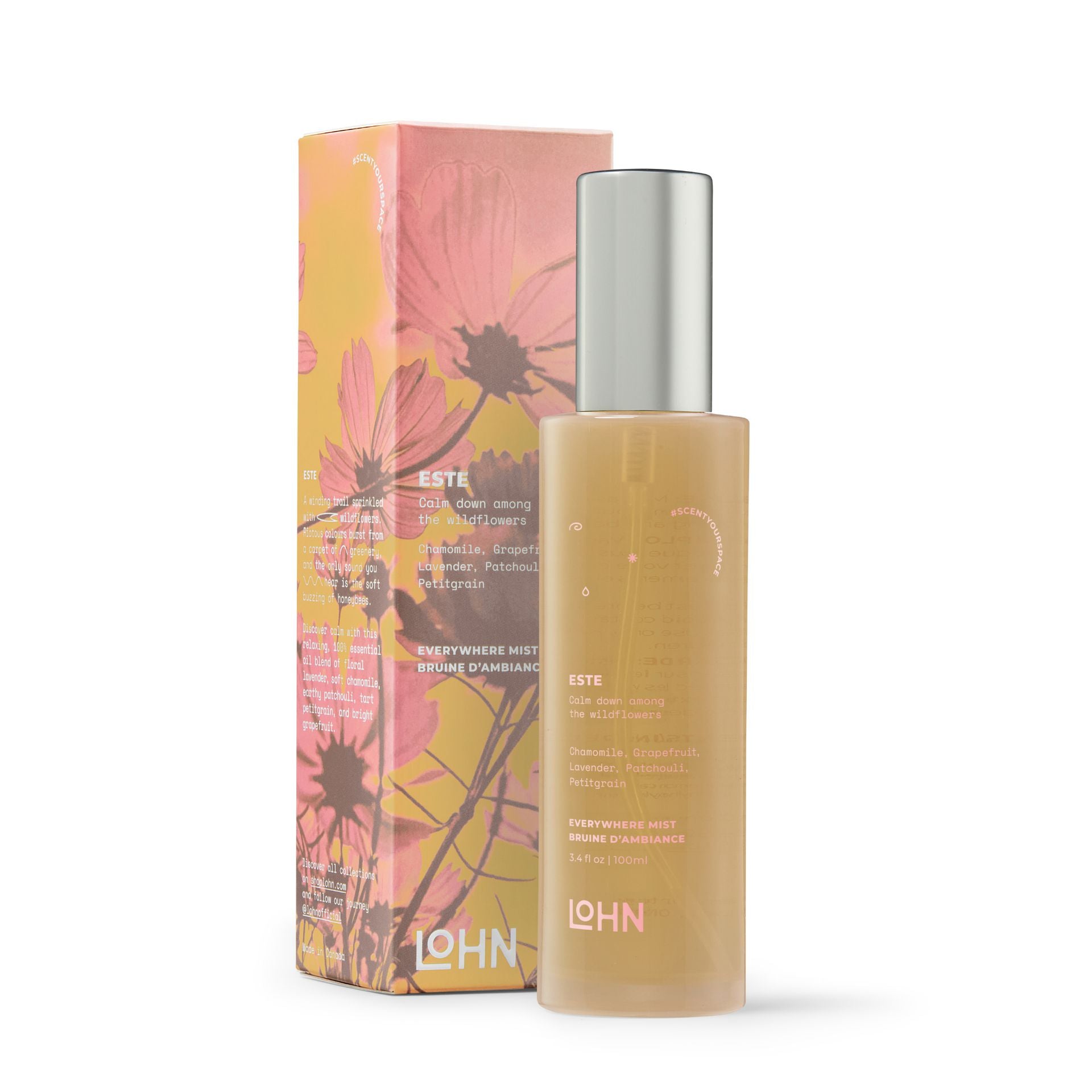 ESTE Everywhere Mist - Lavender & Patchouli Essential Oil Spray | Aromatherapy, Home & Travel Fragrance | Perfect for Relaxation, Yoga & Stress Relief