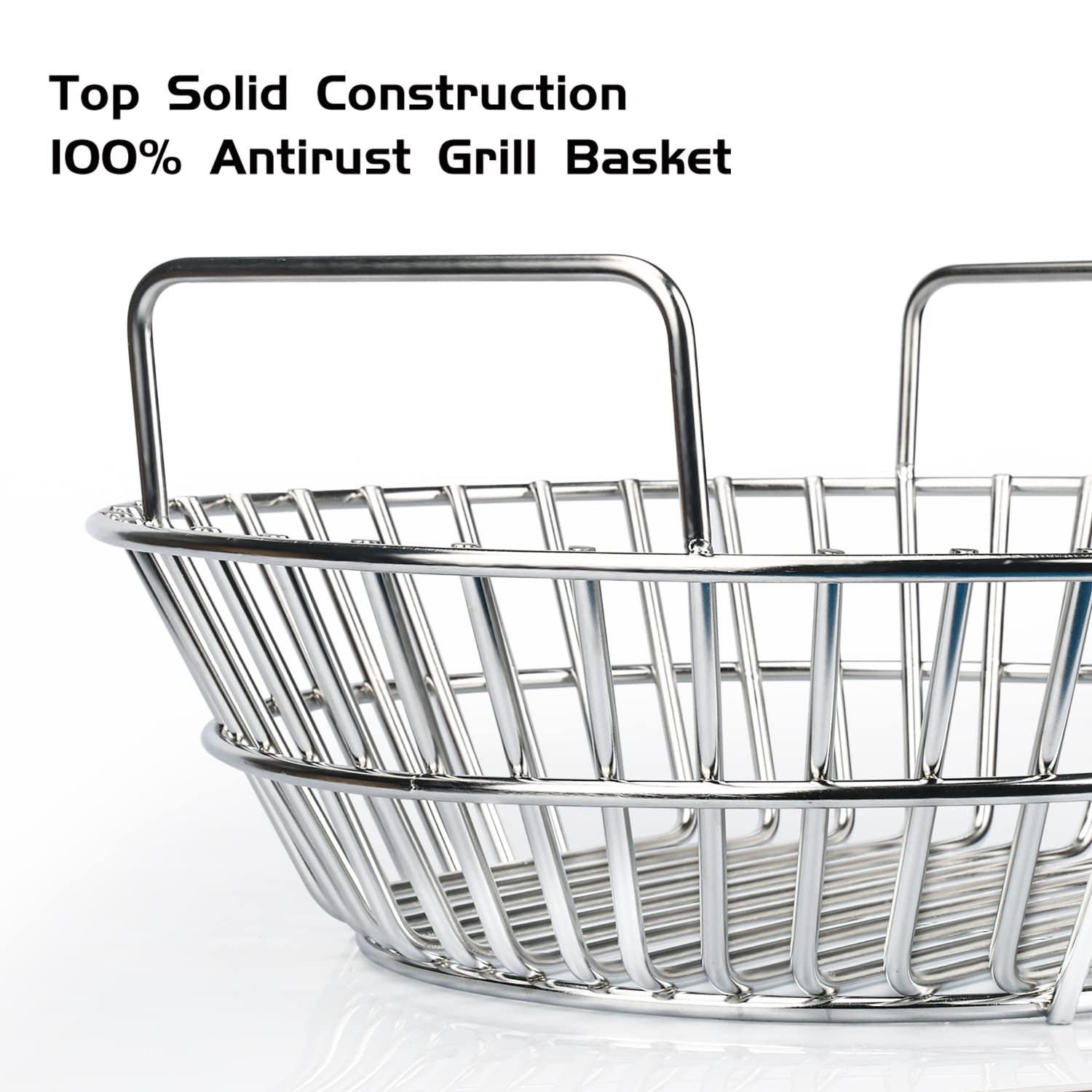 Premium Stainless Steel Charcoal Basket for Big Green Egg Large - 14 Inch Heavy Duty Grill Ash Basket for Smoking, Grilling & BBQ Accessories - Perfect for Outdoor Cooking, Camping & Backyard Parties