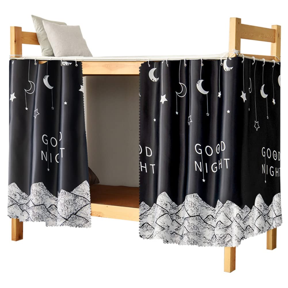 Blackout Bed Canopy for Dorm Bunk Beds - Single Sleeper Privacy Curtain with Dust Protection | Lightproof Bed Tent for College Dormitory, Home & Travel Use