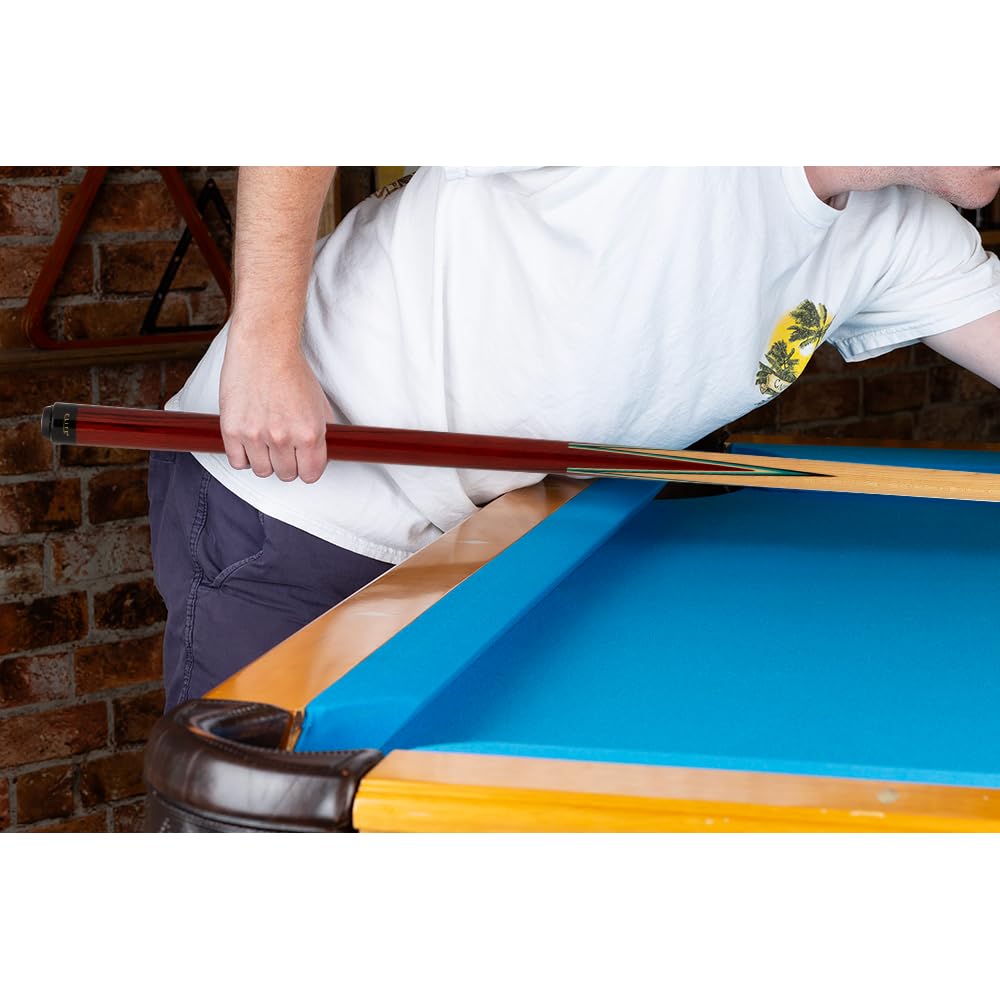 Elite EP33 Pool Cue - Premium Black Stained Maple & Zebrawood Design with Pearle White Diamonds & Black Outline - Perfect for Professional & Recreational Billiards