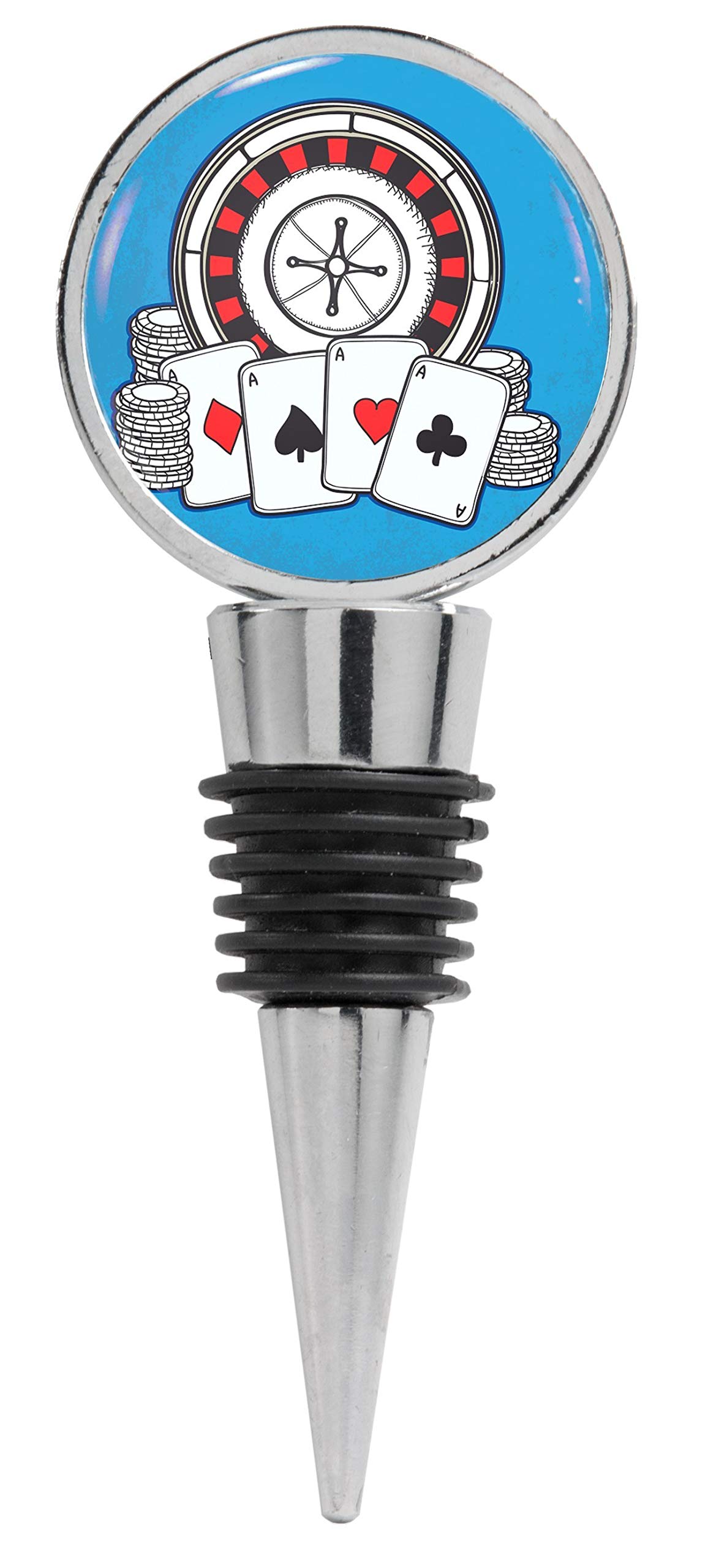 Premium Wine Stopper with Casino Gambling Games Design - Perfect for Wine Lovers, Casino Theme Parties & Gifts