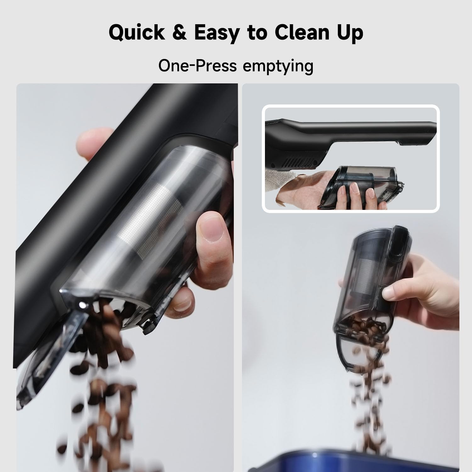 Cordless Handheld Vacuum 20KPa - Lightweight Portable for Home, Car & Pet Hair
