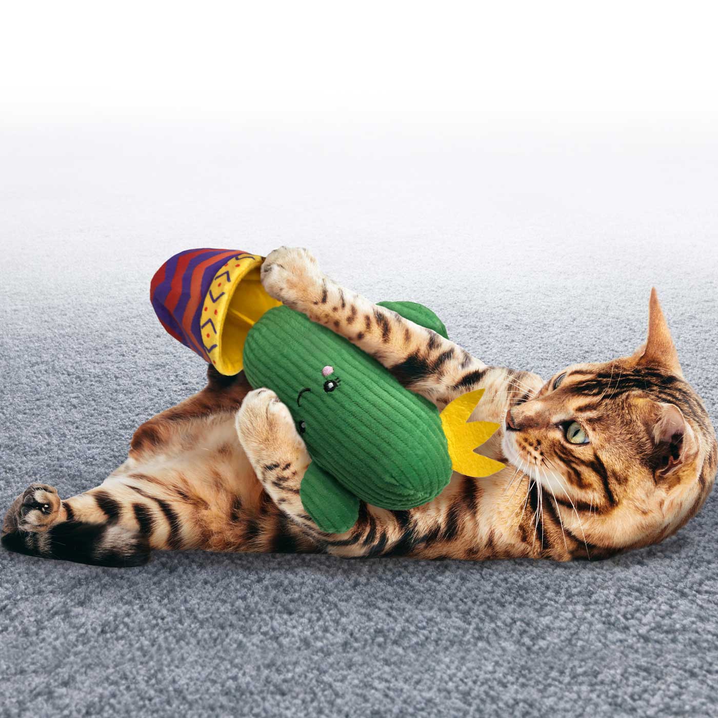 KONG Cat Wrangler Cactus Cat Toy - Durable Chew Toy for Kittens & Adult Cats - Fun Interactive Play for Indoor Cats - Perfect for Teething, Boredom Relief & Playtime