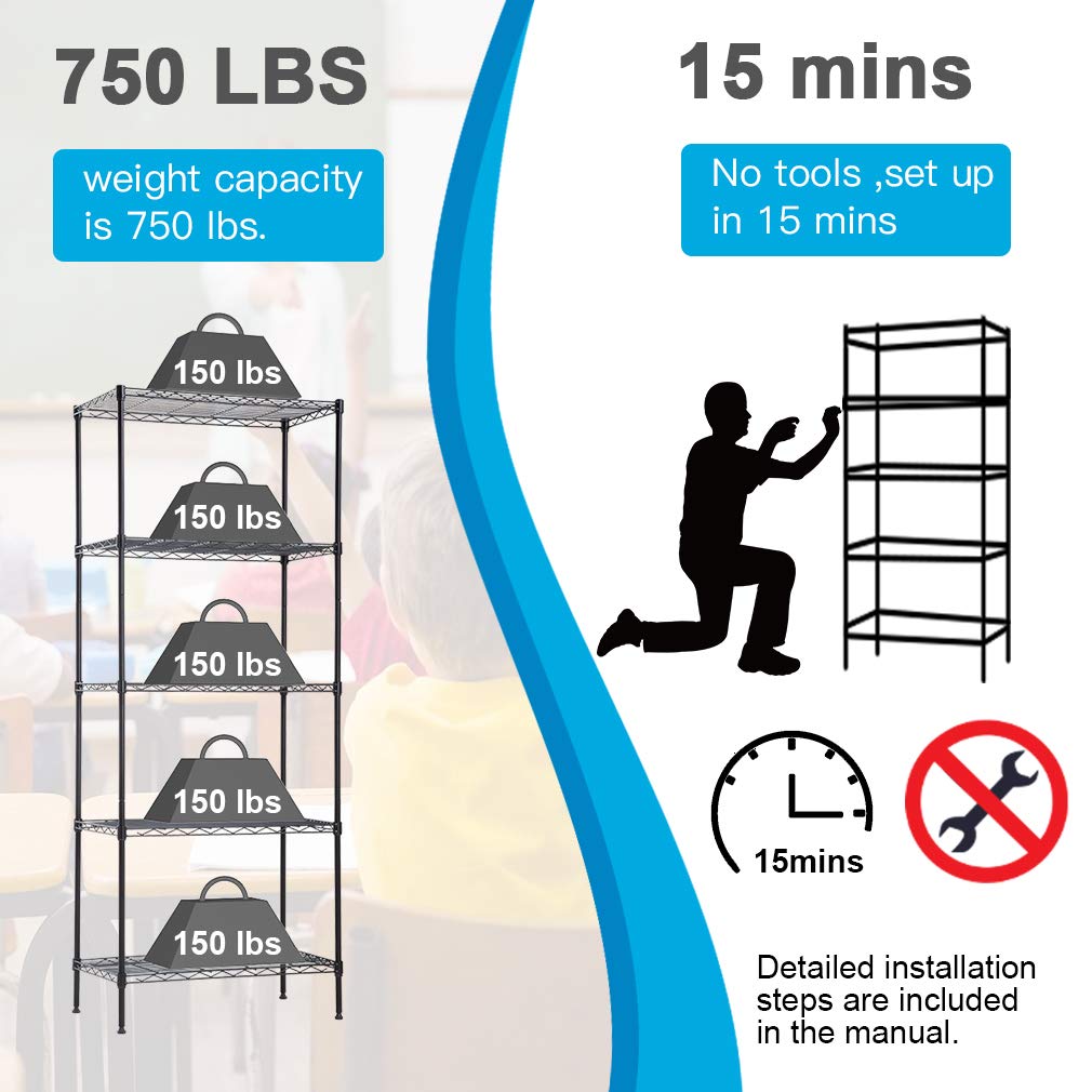 Heavy Duty Metal Wire Shelving Unit - 14