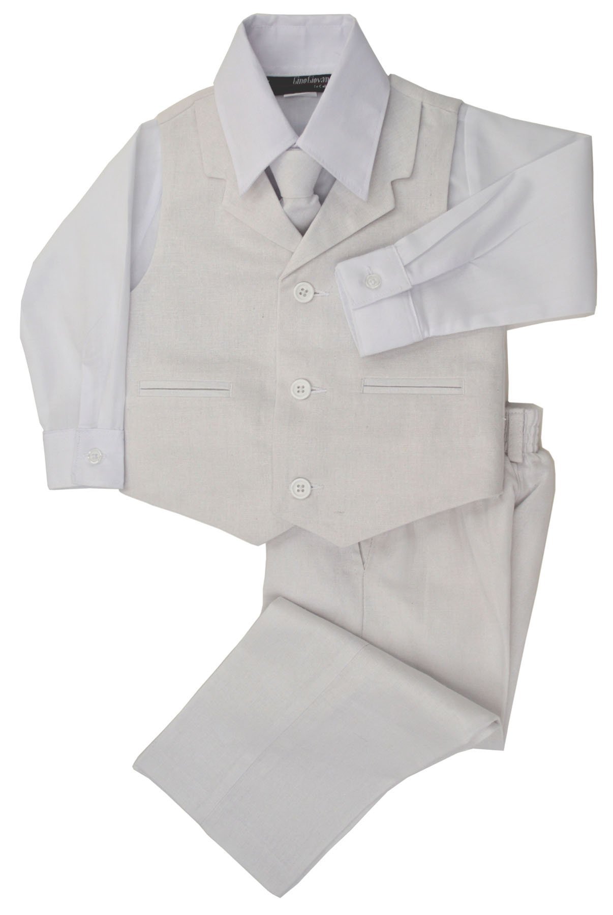 Boys Summer Linen G270 Blend Suit Vest Dresswear Set - Breathable Formal Outfit for Weddings, Parties & Special Occasions