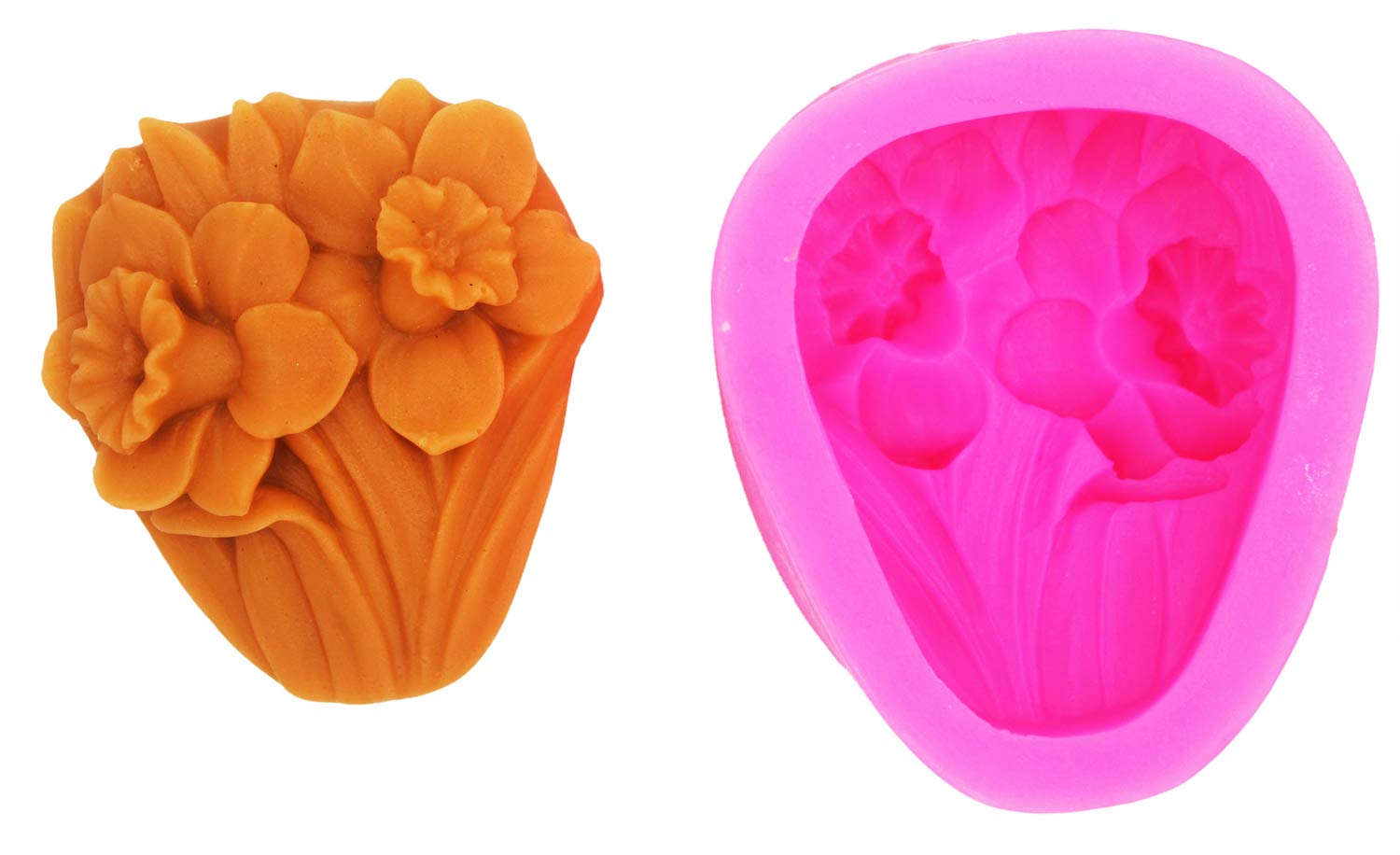 Premium Silicone Daffodil Flower Soap Molds - DIY Handmade Soap Making Kit for Bath Bombs, Candles & Crafts - Perfect for Home Spa, Gifts & Wedding Favors