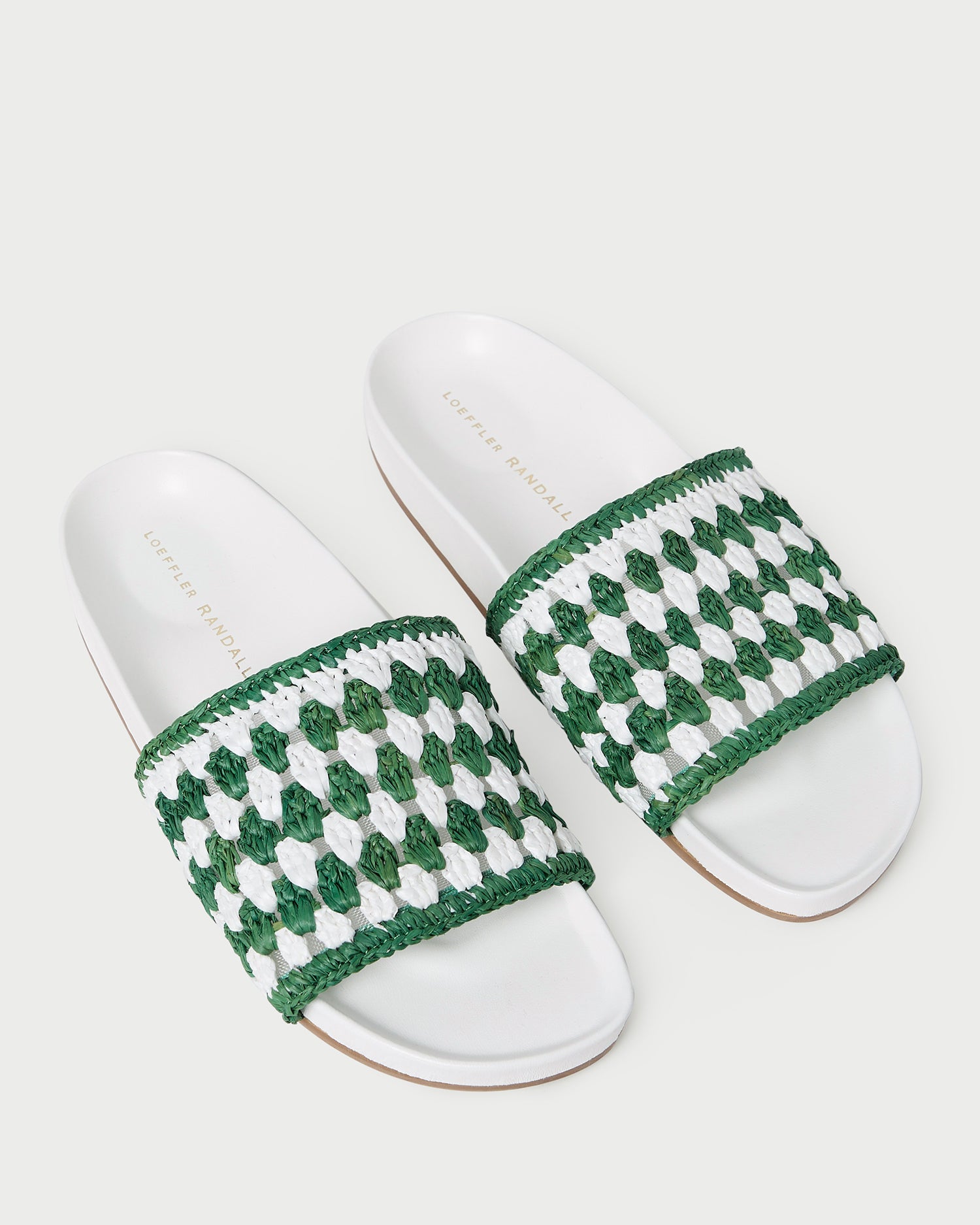 Henri Green and White Crochet Raffia Sandals for Women - Comfortable Summer Beach Shoes for Walking, Vacation, and Outdoor Activities
