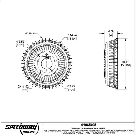 High-Performance Aluminum Brake Drum for Ford Spindles - 12 x 2 Buick-Style Finned Drum Brake Hardware | Durable & Lightweight for Classic Car Restoration & Hot Rod Upgrades