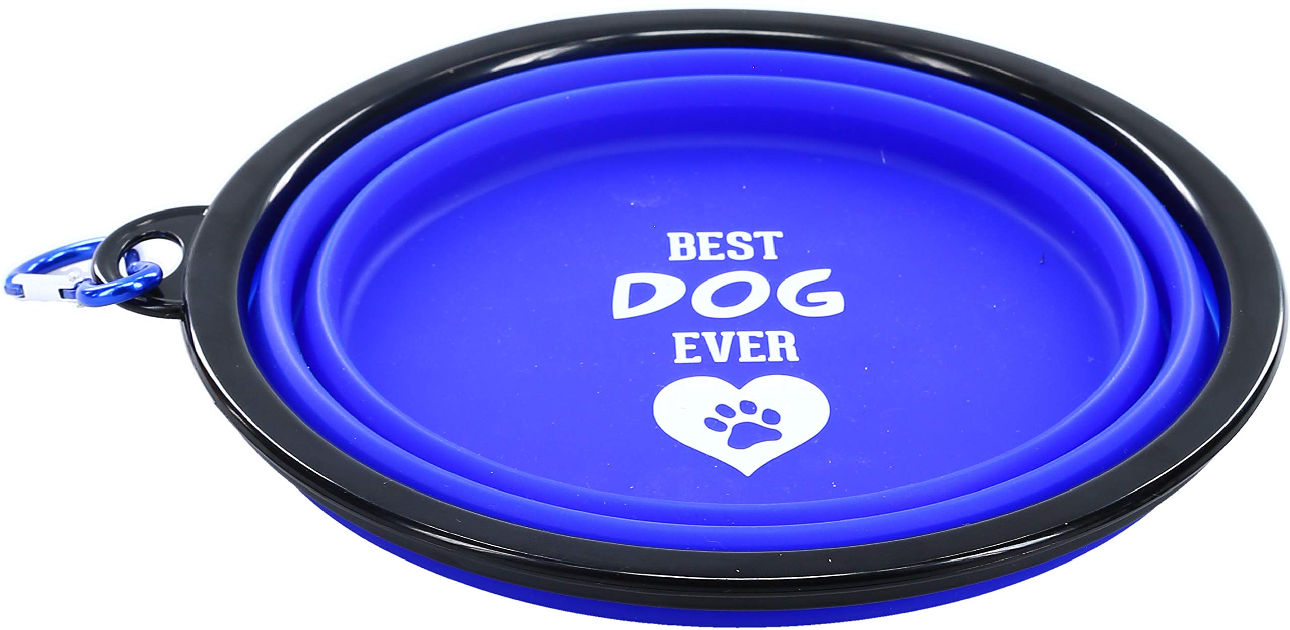 Best Ever 7 Inch Collapsible Pet Dog Bowl for Travel & Hiking - Lightweight Portable Dog Water & Food Bowl - Blue - Pavilion Gift Company