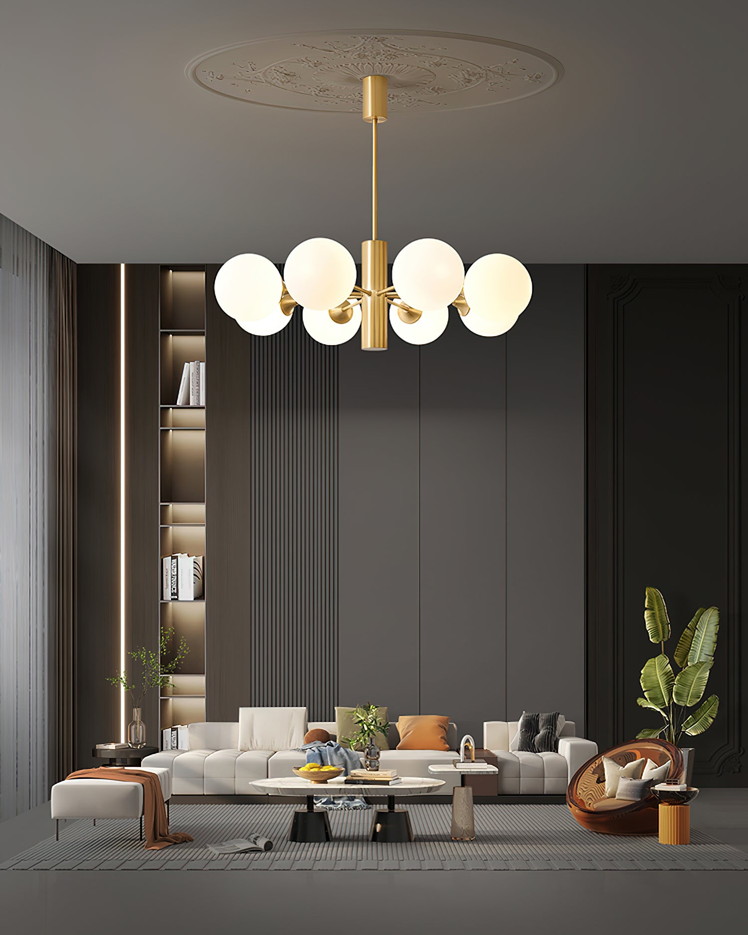 Stylish Bean Ball Chandelier - Modern Pendant Lighting Fixture for Dining Room, Bedroom & Living Room Decor