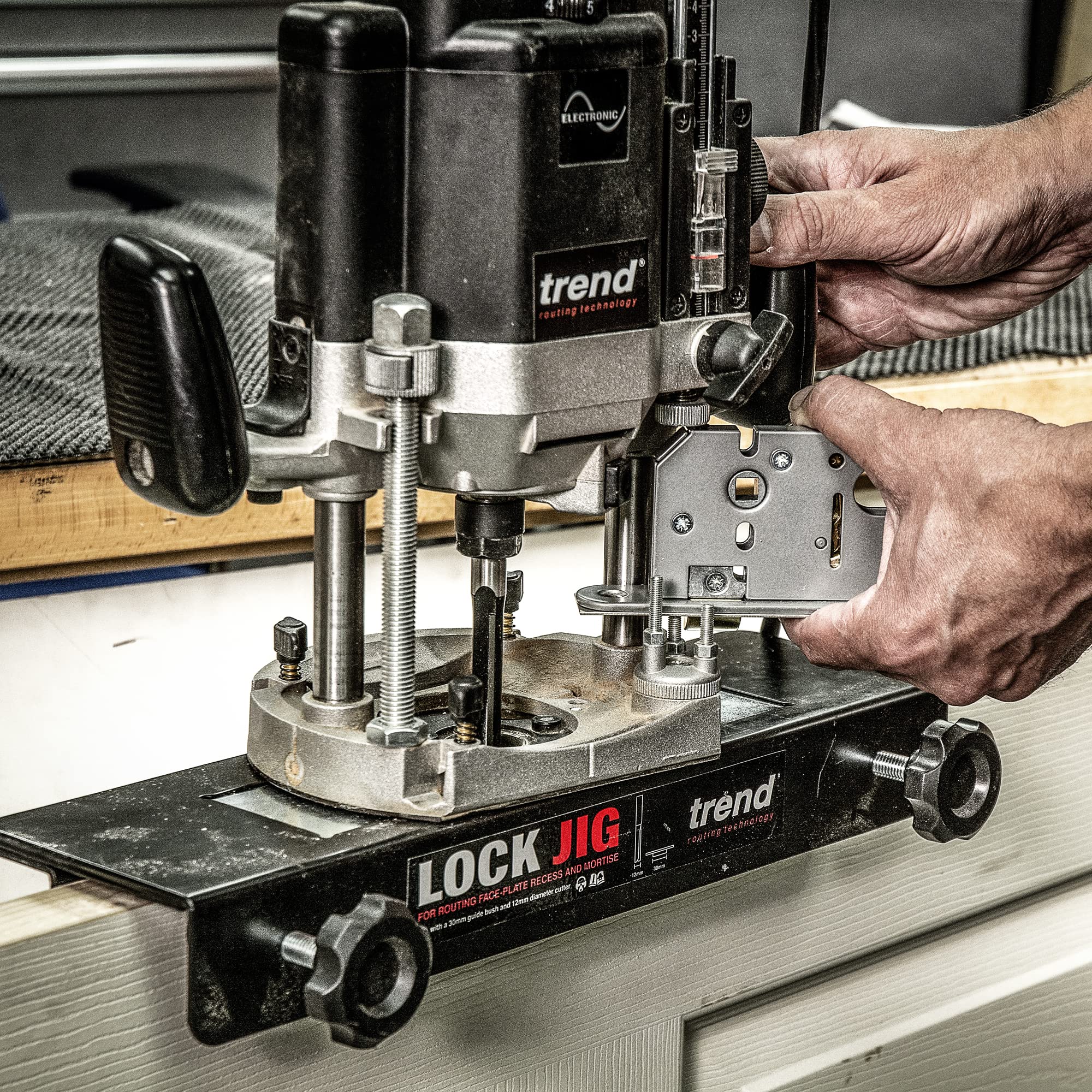 Premium Lock Jig Kit for Woodworking - Perfect for Routing Face-Plate Recess & Mortise Joints | Ideal for Cabinet Making, Door Installation & Furniture Building