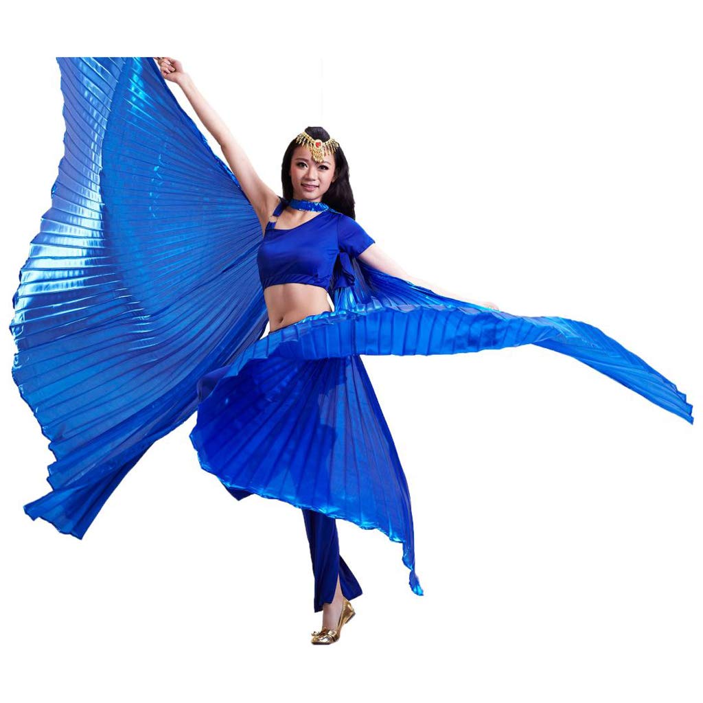 Wuchieal Women's Egyptian Belly Dance Costume with Isis Wings - Professional Two-Piece Outfit for Performances, Halloween & Cosplay