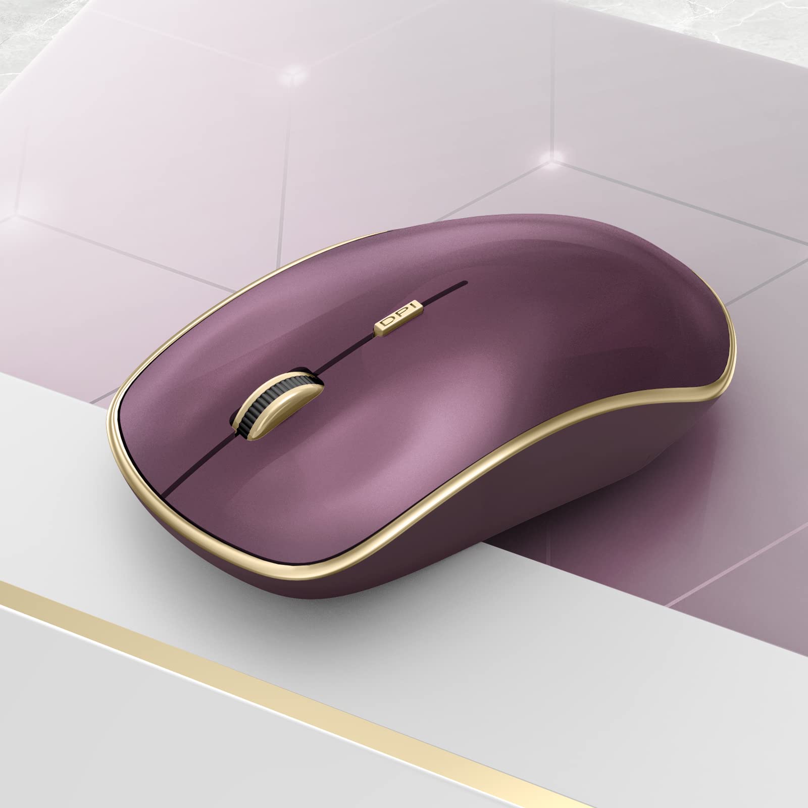 JOYACCESS J Wireless Mouse for Laptop - 2.4G Slim Silent Mouse with 3200 DPI, USB Receiver for Desktop, Notebook, Chromebook, PC (Wine Red) | Perfect for Office Work, Online Classes & Gaming