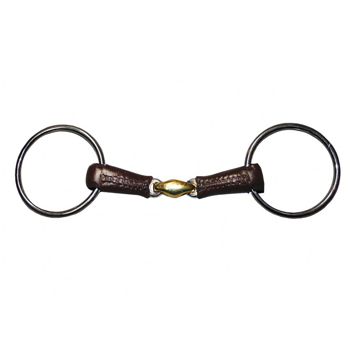 Premium Jump'in Leather Covered French Link Loose Ring Bit - Comfortable Horse Training Bit for Dressage & Western Riding | Ideal for Show Jumping & Trail Riding